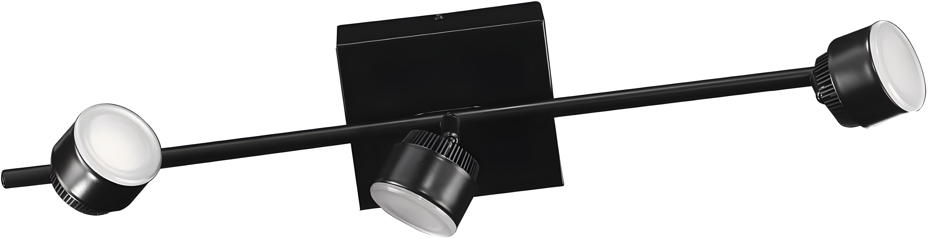 EGLO Armento - 3 Lt LED Fixed Track Light w/a Black Finish and Black Adjustable Shades