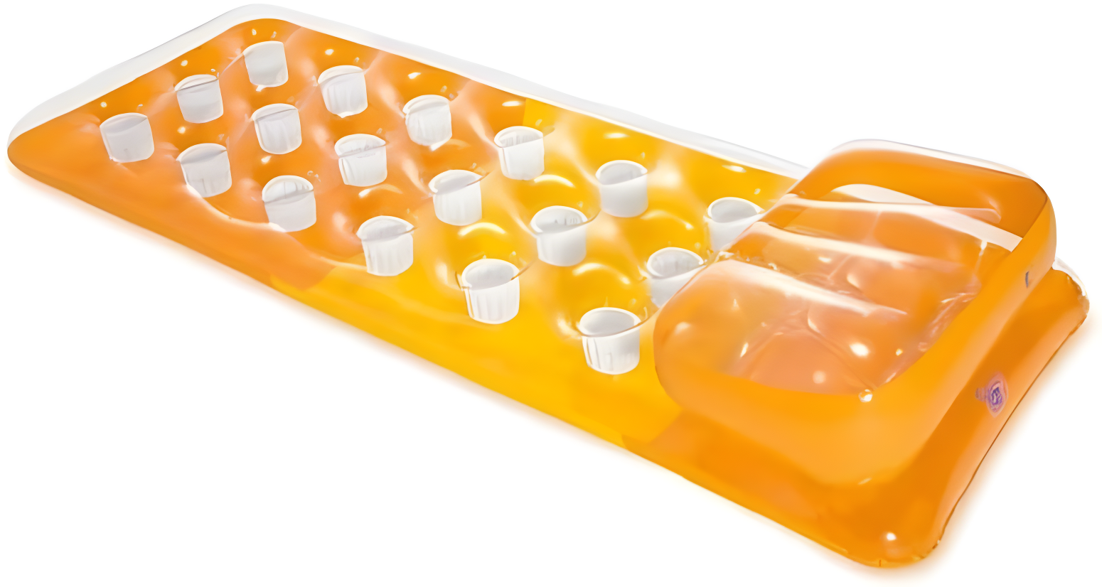 Intex Suntanner 18 Pocket Single Person Inflatable Swimming Pool Beach Lounge Floating Raft with Pillow and Cupholders, Color May Vary