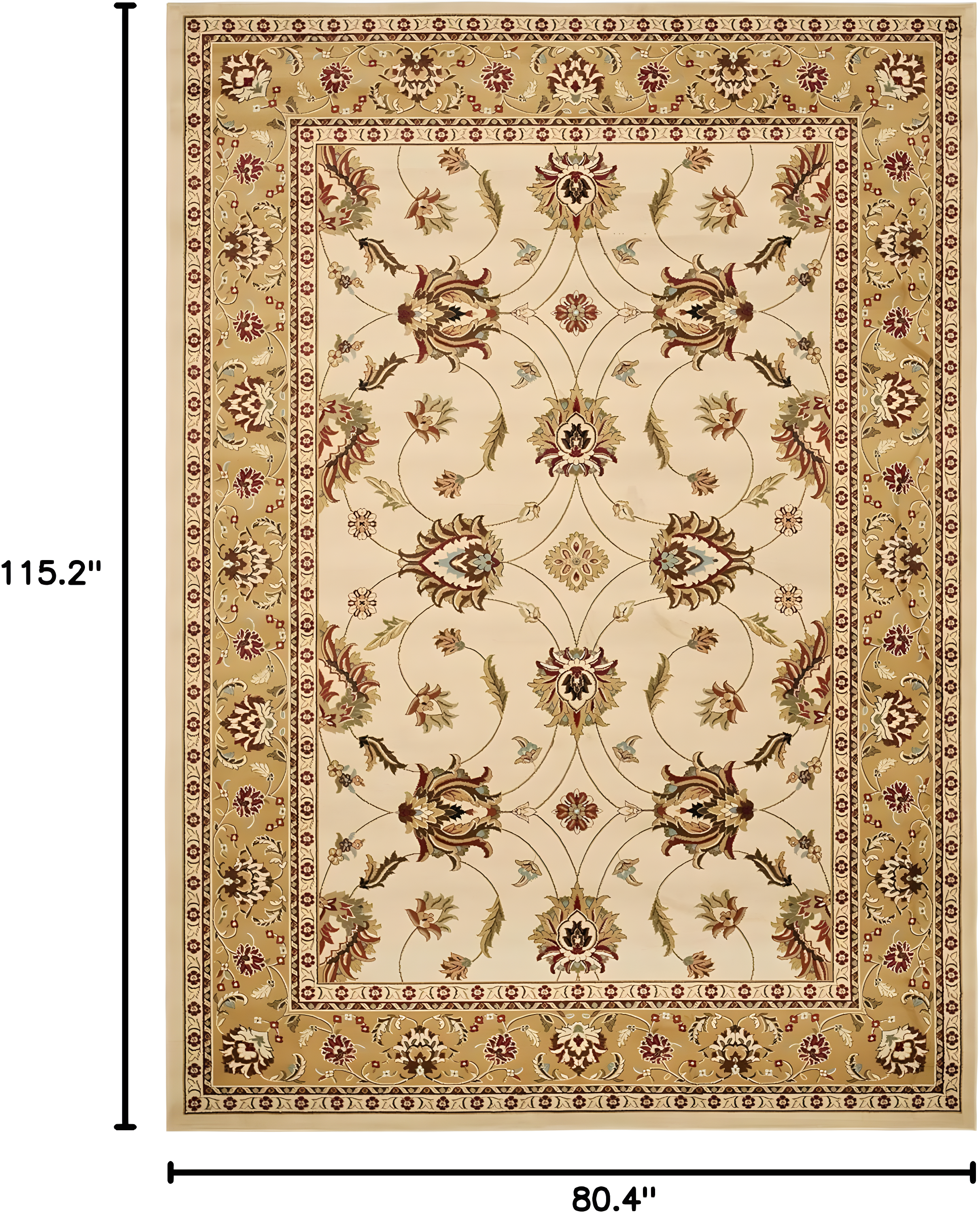 Lyndhurst LNH553 Power Loomed Area Rug - Ivory/Beige - 6'7"x9'6" - Safavieh.