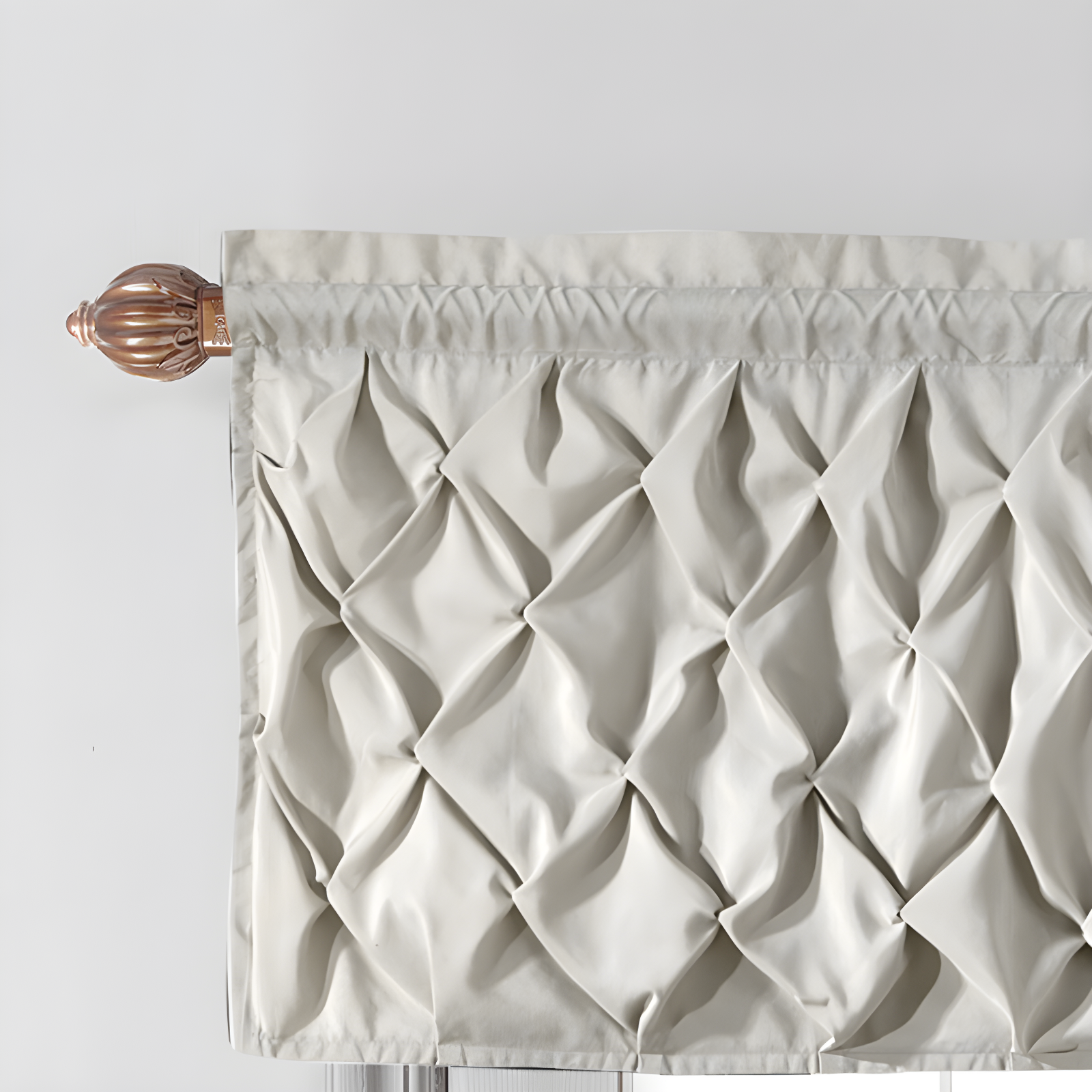 Carmen Solid Pintuck Curtain Valance, 60" x 20"