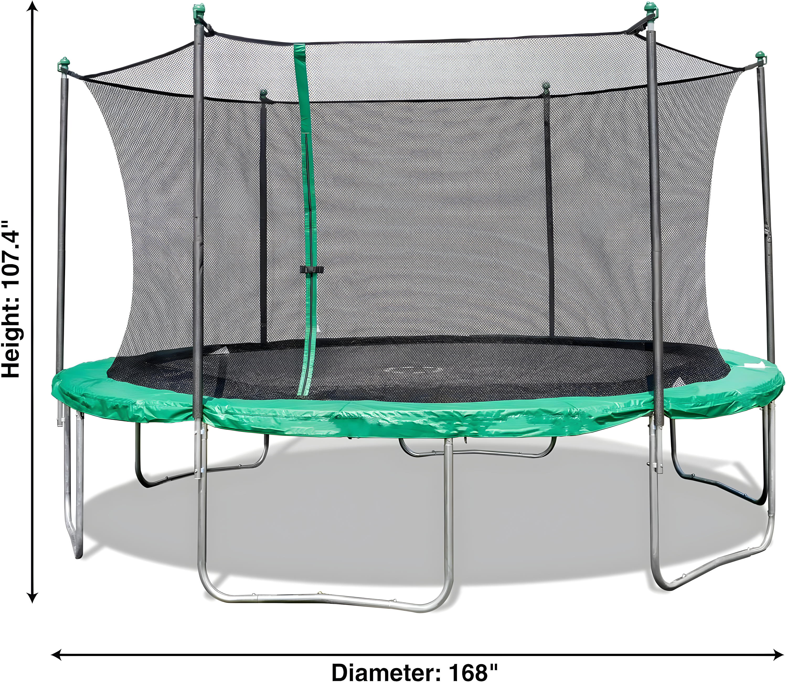 TruJump Sportspower TruJump 14' Round Trampoline with Safety Enclosure & with Lifetime Warranty on Jump Mat