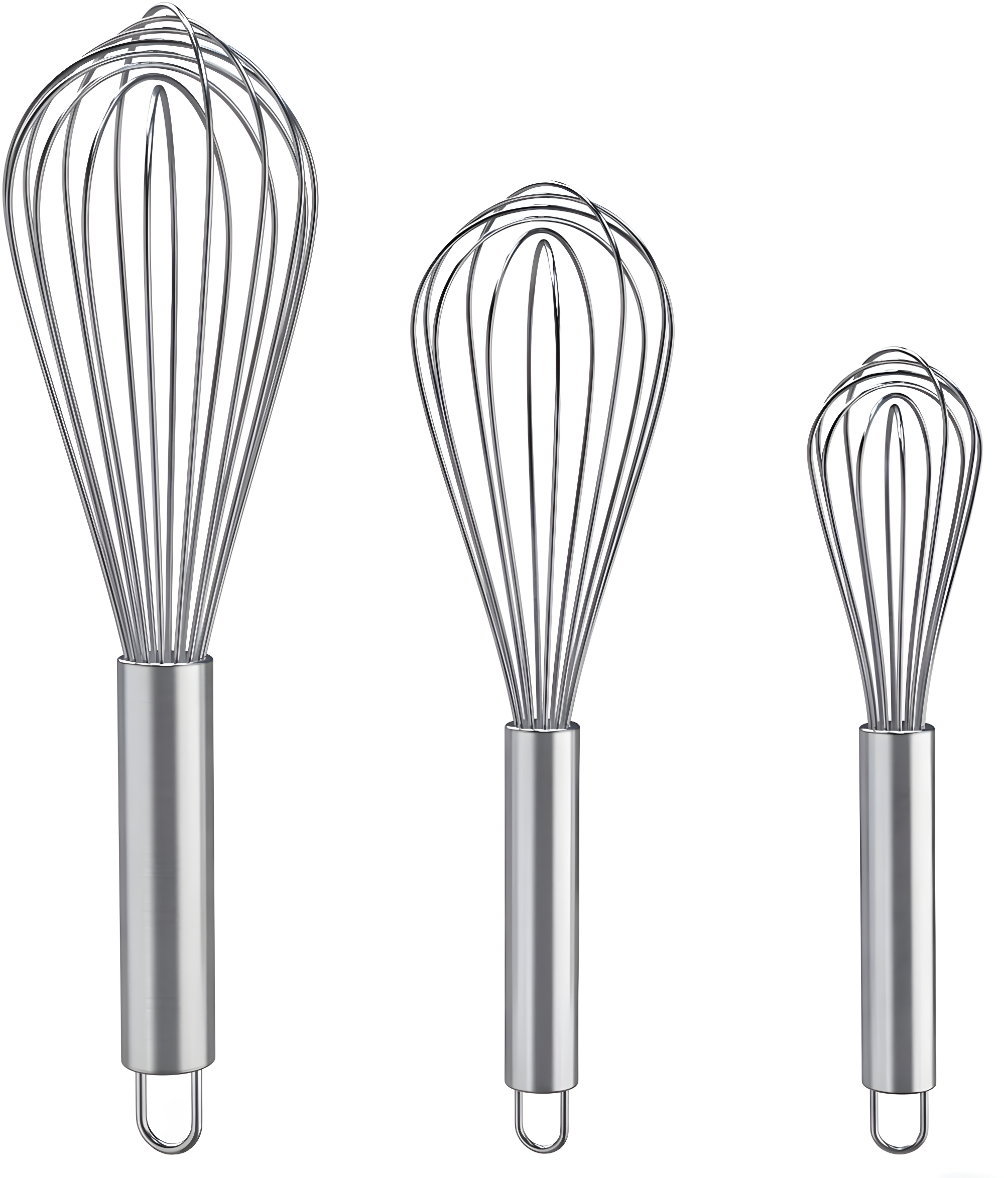 3Pcs 304 Stainless Steel Whisk Set, Professional Balloon Whisks for Kitchen Cooking, Perfect For Blending, Whisking, Baking, Beating, (8" +10"+ 12")