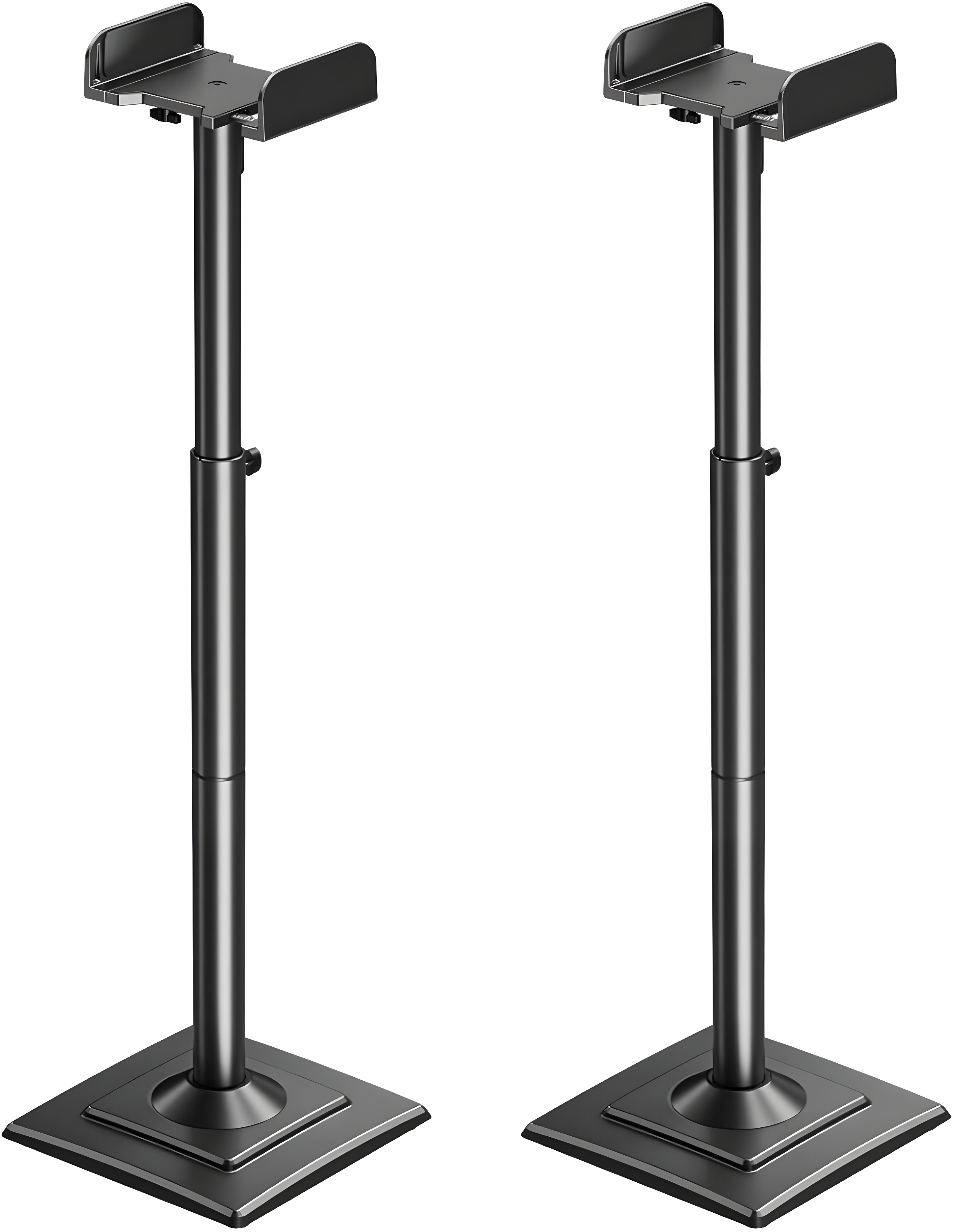 PERLESMITH Universal Speaker Stands Height Adjustable Extend 30.7 to 42.5 Holds Satellite Speakers & Bookshelf Speakers up to 11lbs-1 Pair PSSS2 Black