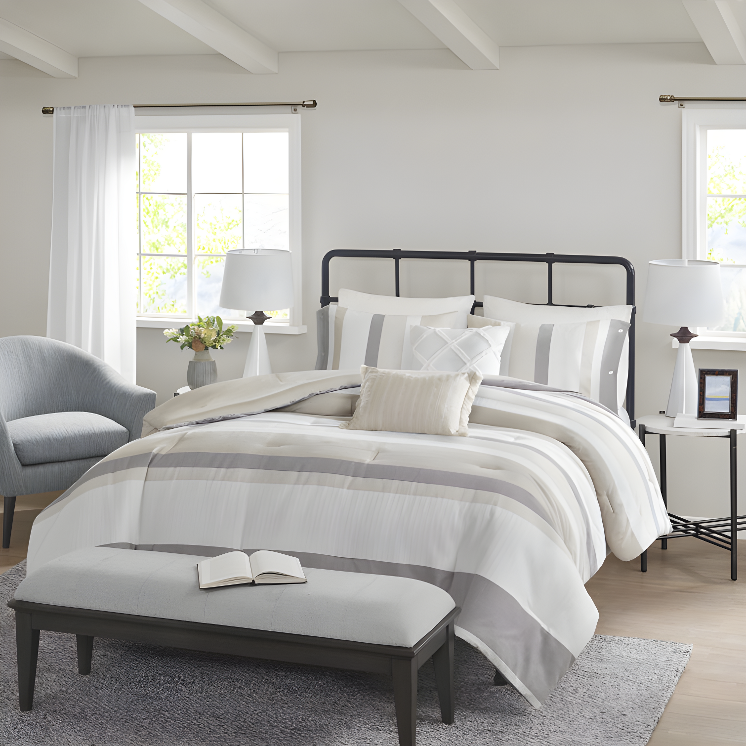 Madison Park Allegany 5 Piece Jacquard Comforter Set