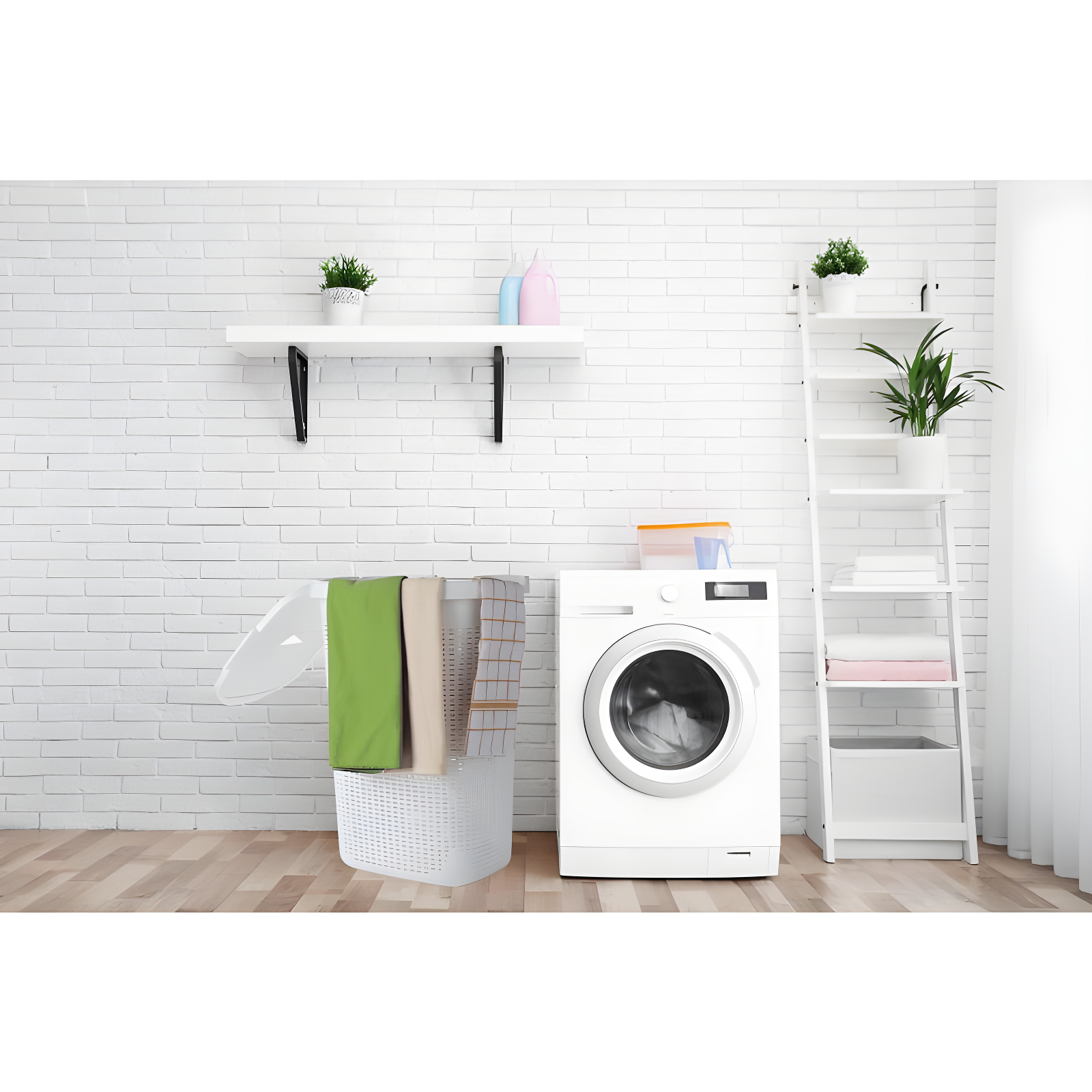 Mind Reader 50L Slim Laundry Hamper, Clothes Basket, Lid, Plastic, 17.65"L x 13.75"W x 21"H