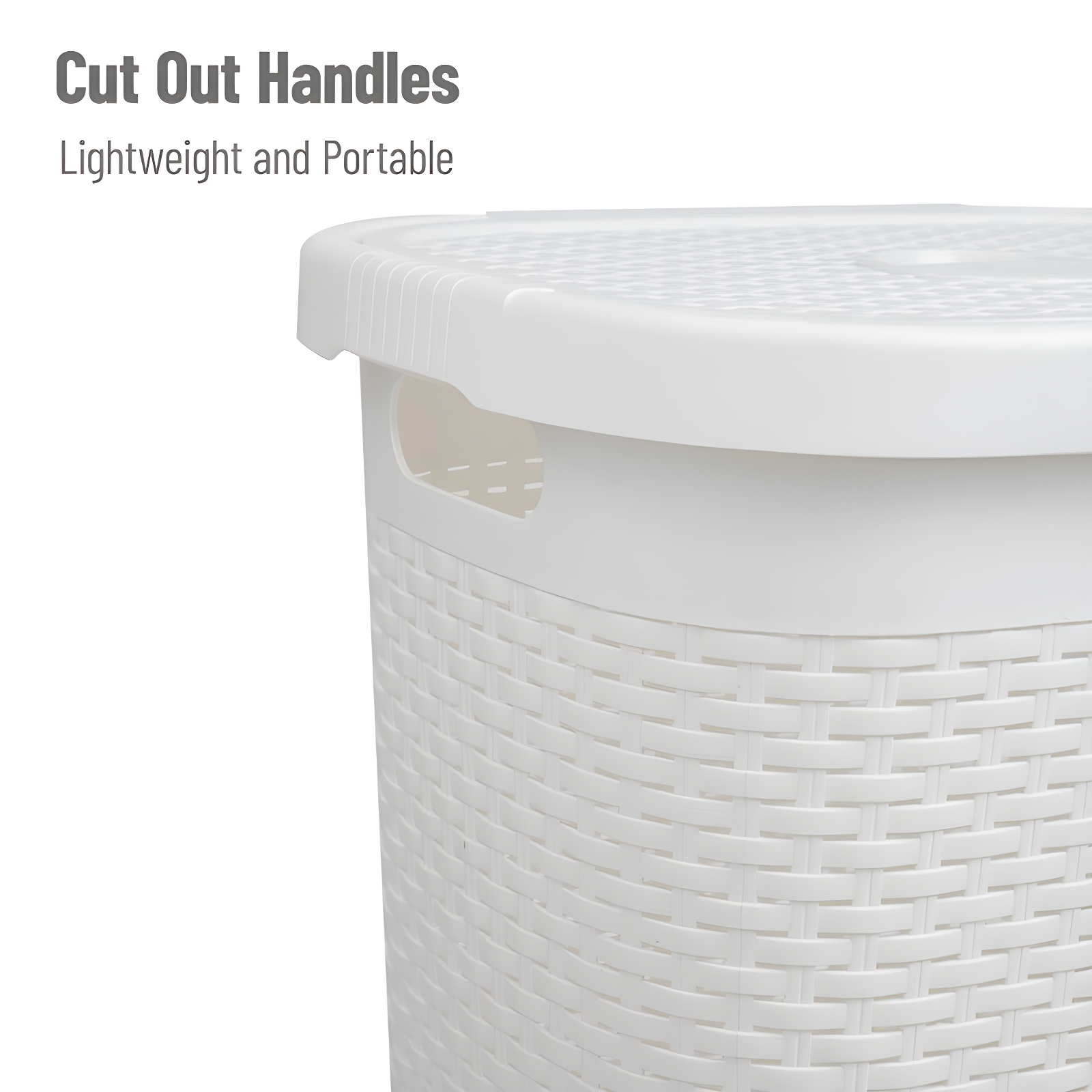 Mind Reader 50L Slim Laundry Hamper, Clothes Basket, Lid, Plastic, 17.65"L x 13.75"W x 21"H