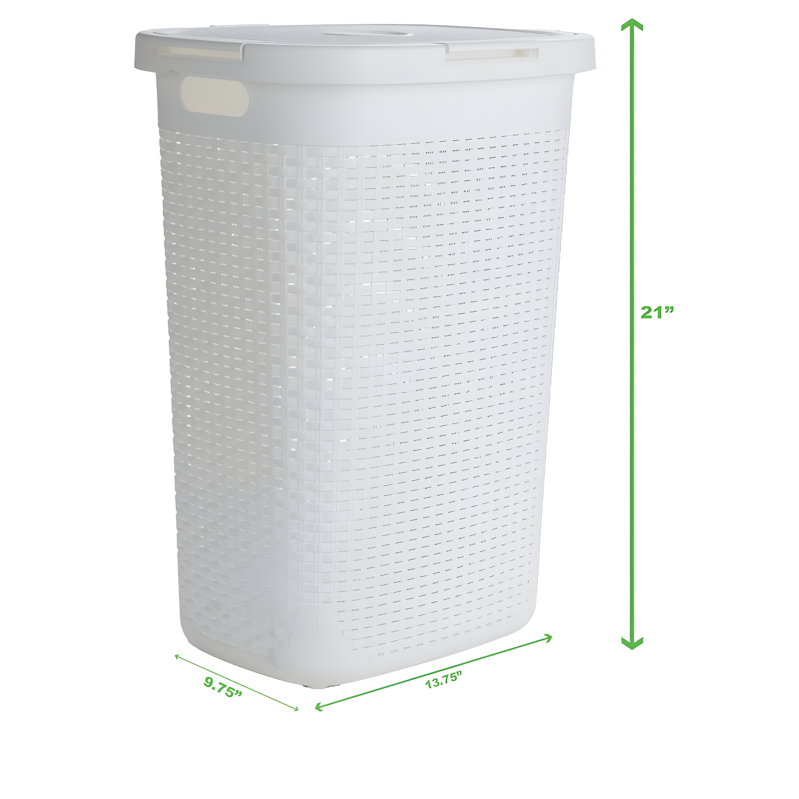 Mind Reader 50L Slim Laundry Hamper, Clothes Basket, Lid, Plastic, 17.65"L x 13.75"W x 21"H
