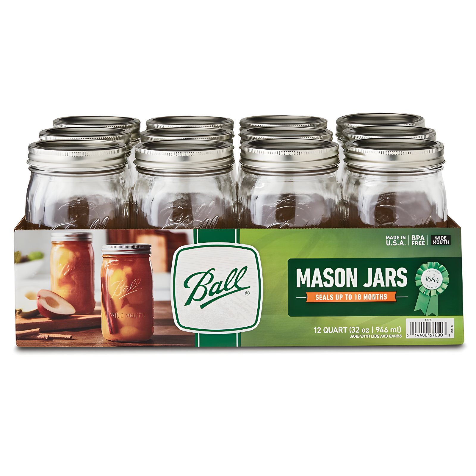 Ball Glass Jar - Set of 12