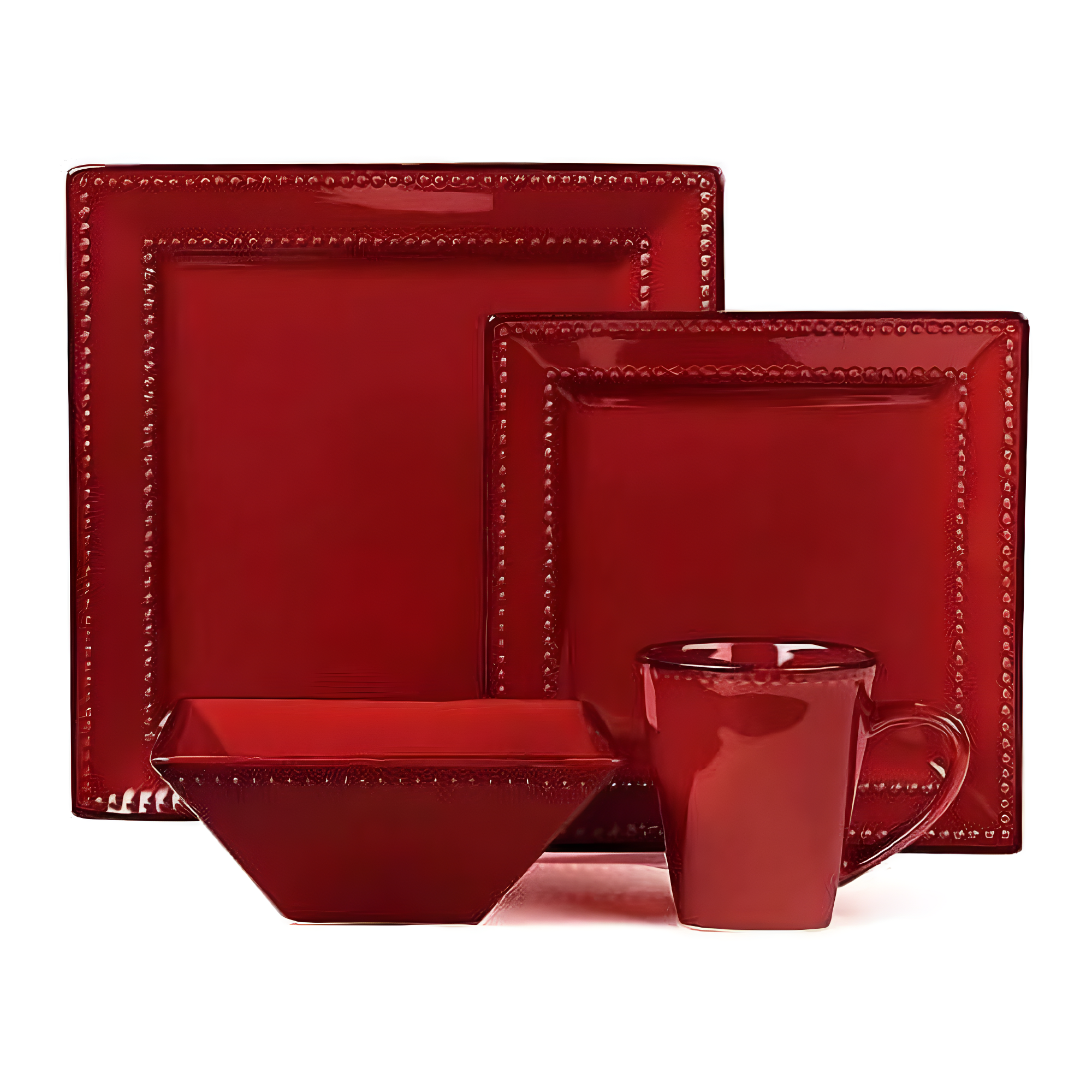 16 Piece Stoneware Dinnerware Set - Service for 4