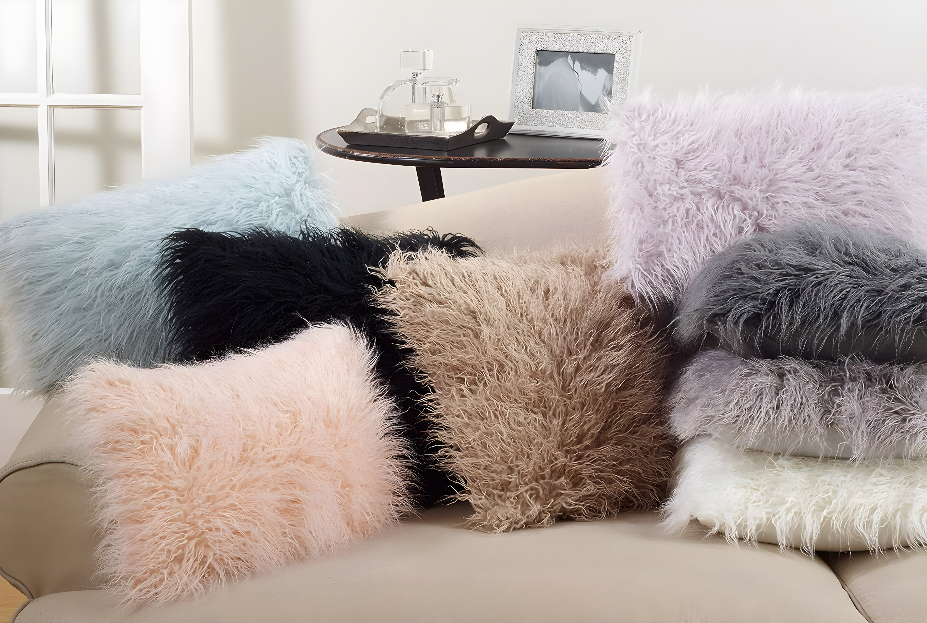 Faux Mongolian Collection Throw Pillow