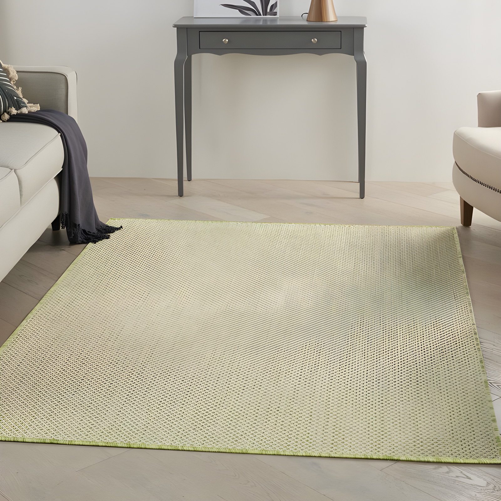 Nourison Courtyard COU01 Indoor/outdoor Area Rug - Ivory Green 6' x 9'