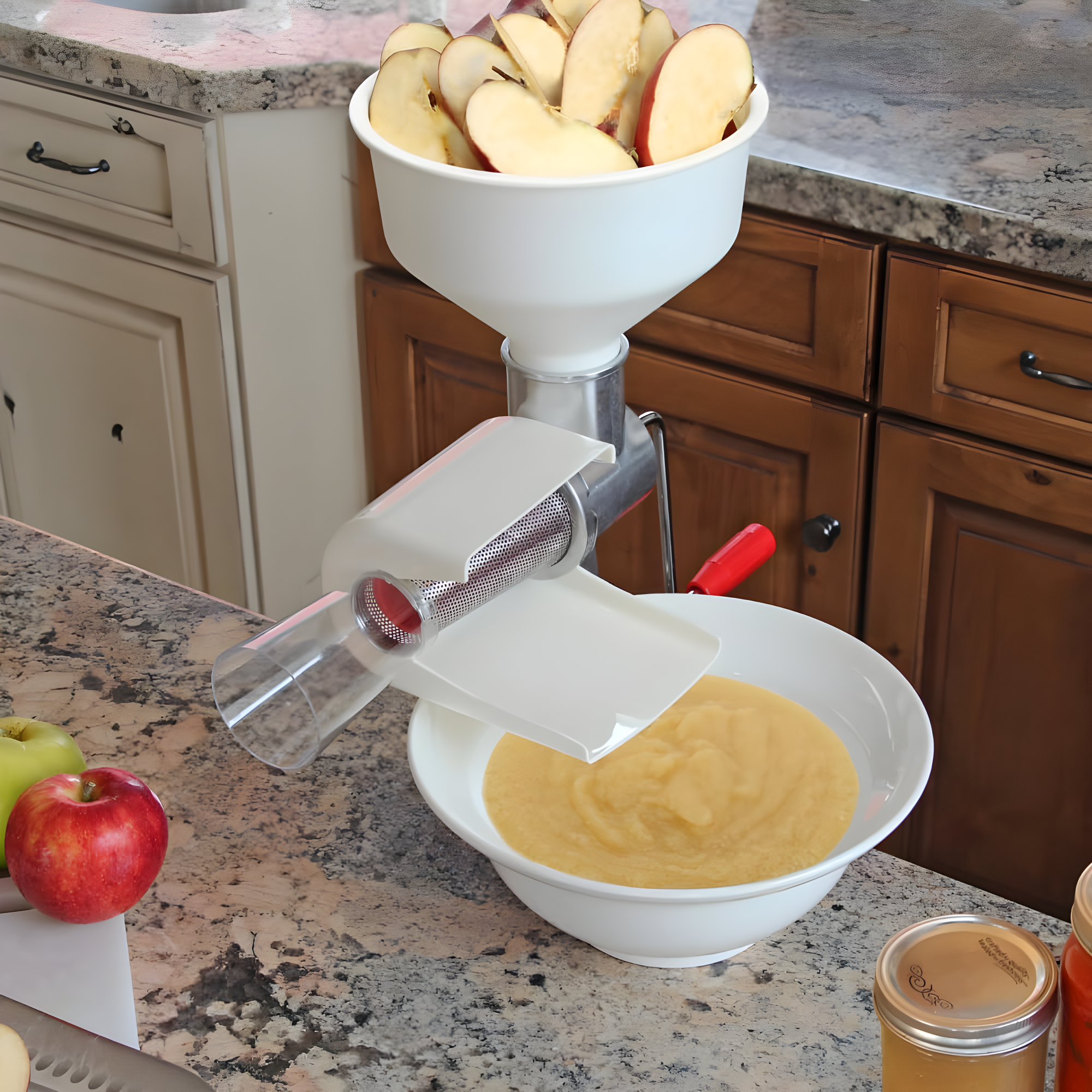 Johnny Apple Sauce Maker, Tomato Sauce Maker, Remove Skins & Seeds From Produce, Model 250 Clamp Based Food Strainer (Basic Strainer)