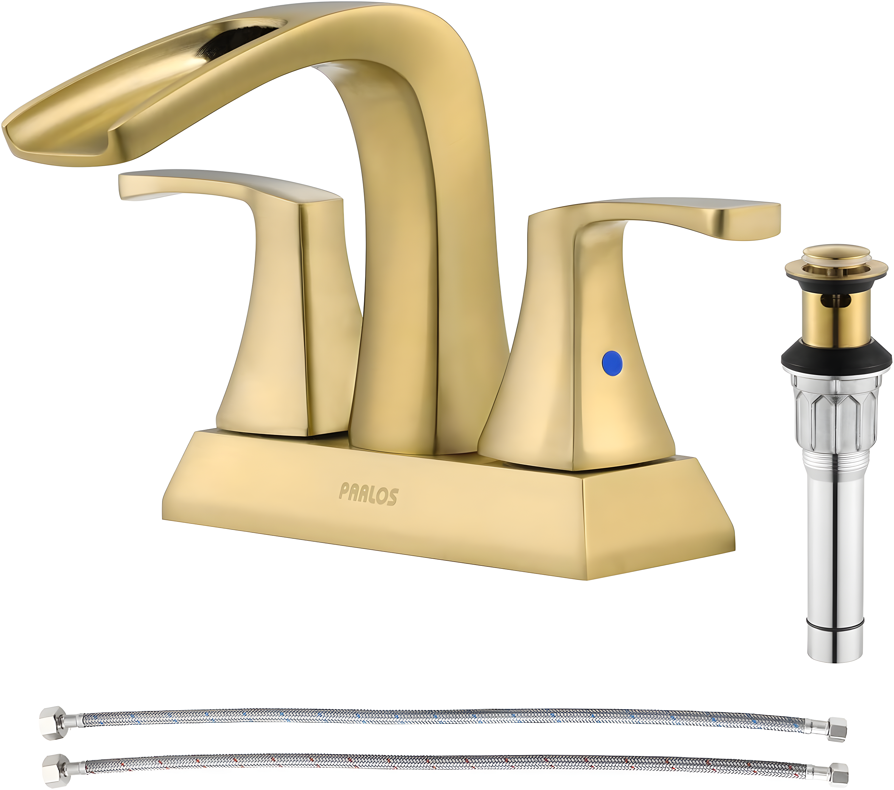 Doris Waterfall Centerset 2-handle Bathroom Faucet with Drain Assembly