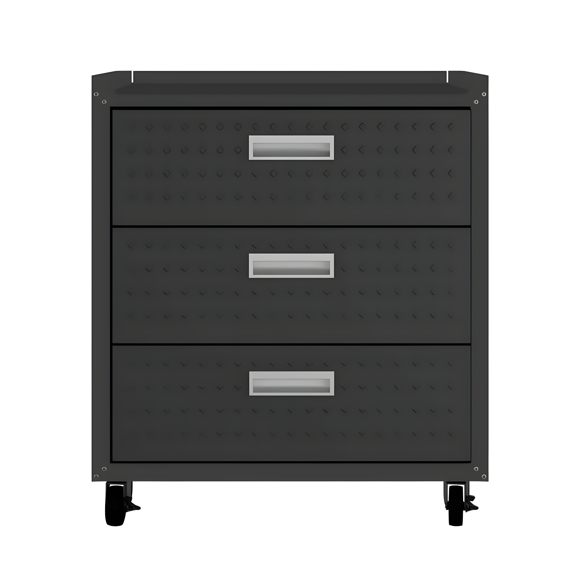 Fortress Textured Metal 31.5" Garage Mobile Chest with 3 Full Extension Drawers y