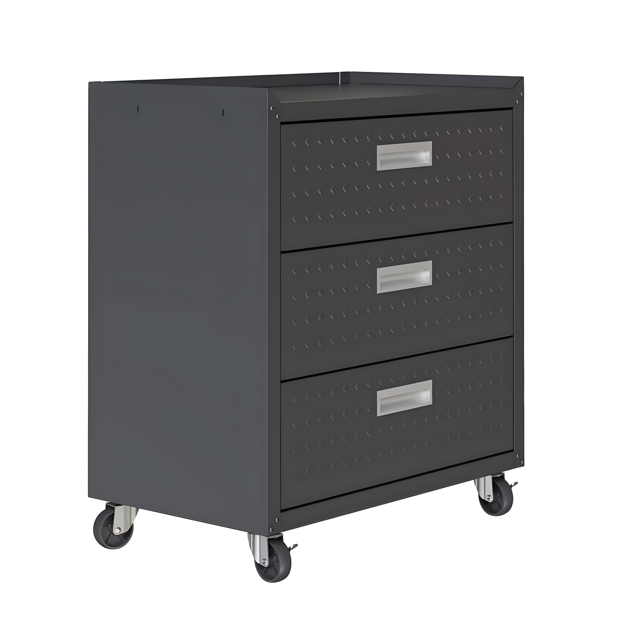 Fortress Textured Metal 31.5" Garage Mobile Chest with 3 Full Extension Drawers y
