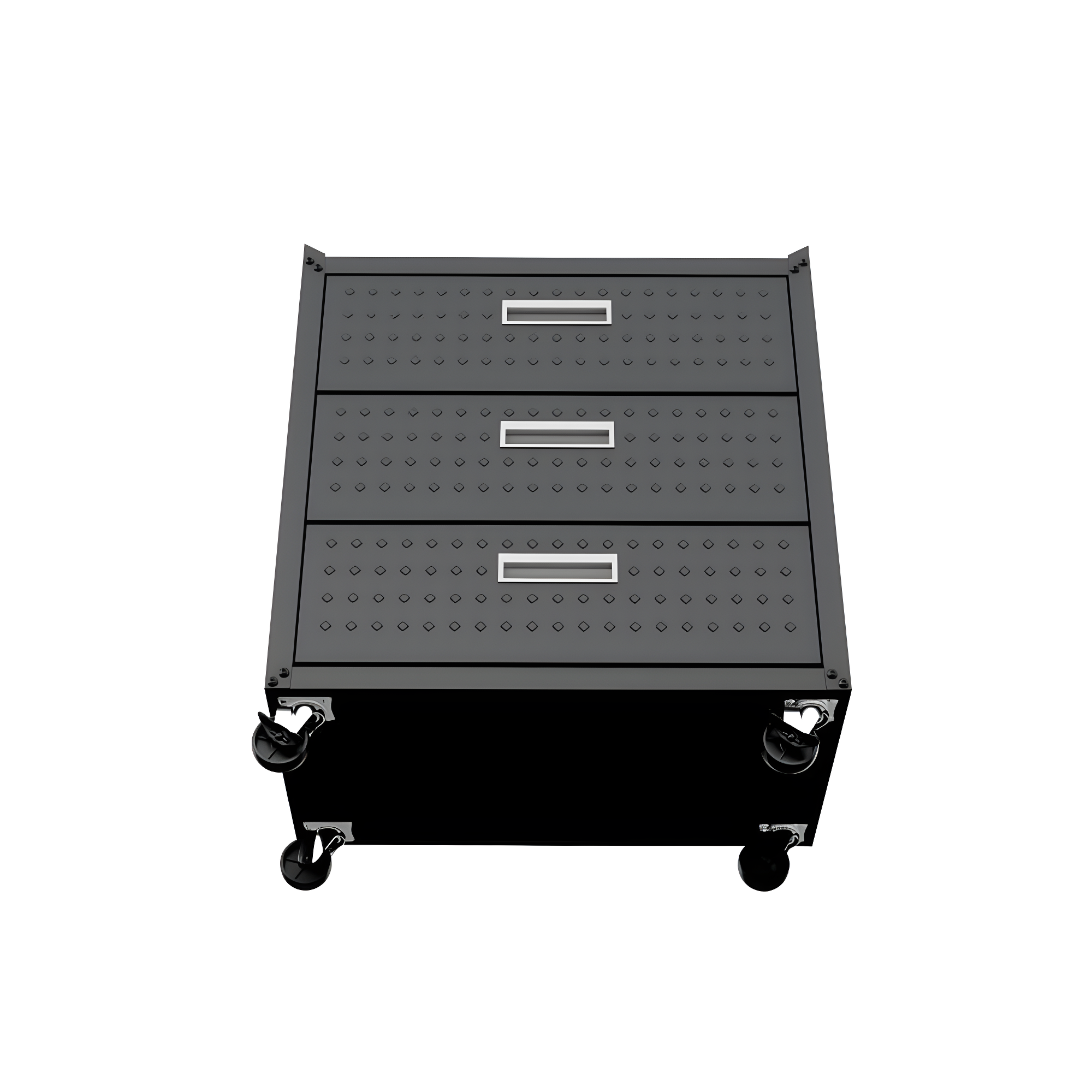Fortress Textured Metal 31.5" Garage Mobile Chest with 3 Full Extension Drawers y