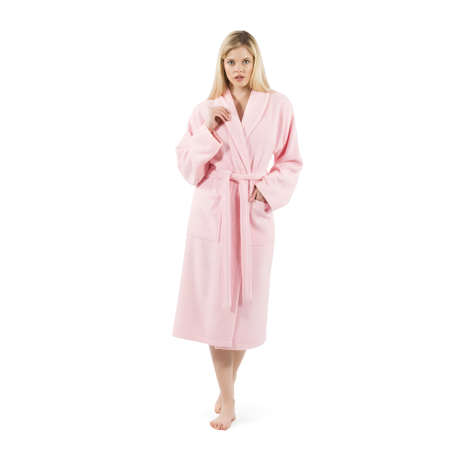 Linum Home Textiles Terry Terry Cloth Bathrobe with Pockets