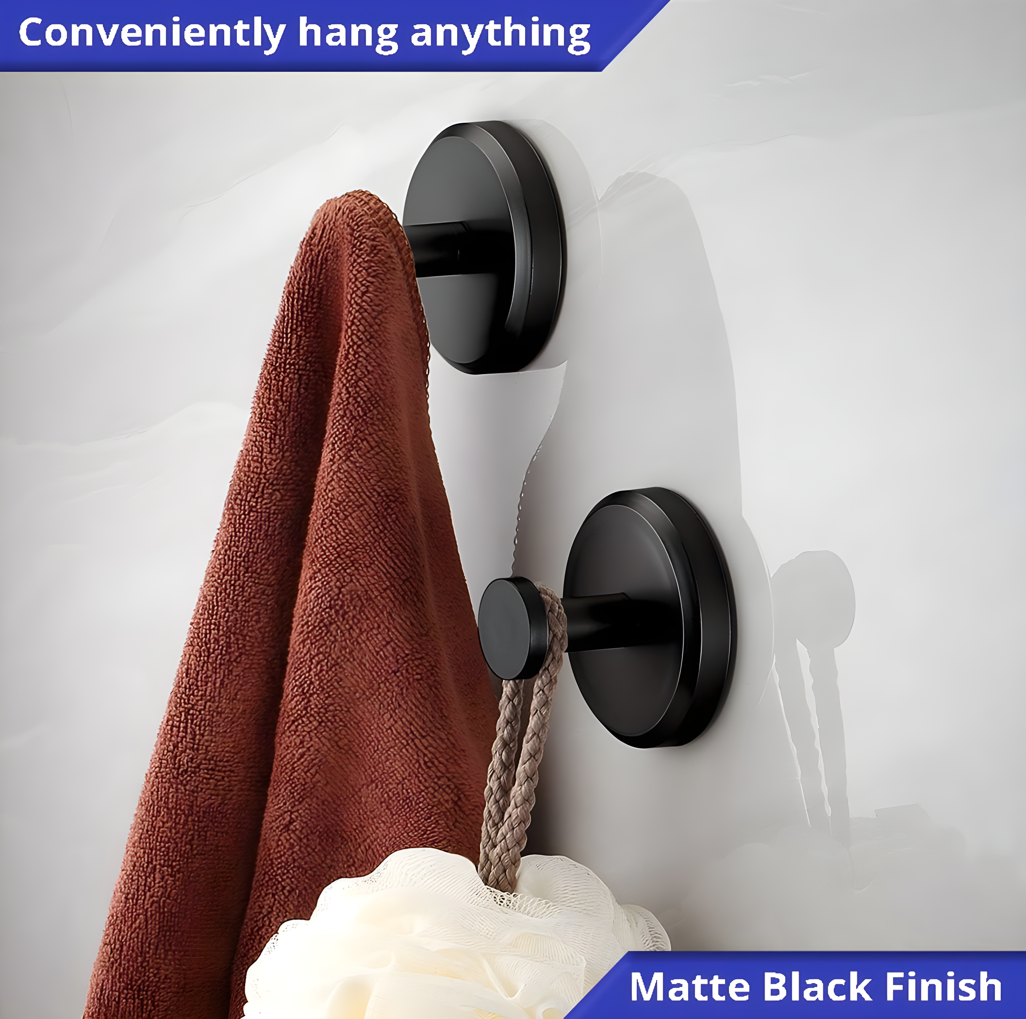 DEJUPE Suction Cup Hooks for Shower, Bathroom, Kitchen, Glass Door, Mirror, Tile – Loofah, Towel, Coat, Bath Robe Hook Holder for Hanging up to 15 lbs – Waterproof & Rustproof, Chrome (2-Pack)