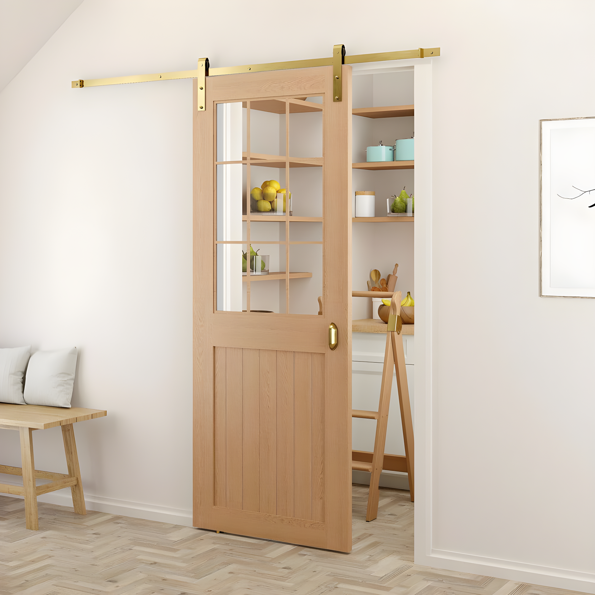 Soft Close Standard Single Barn Door Hardware Kit