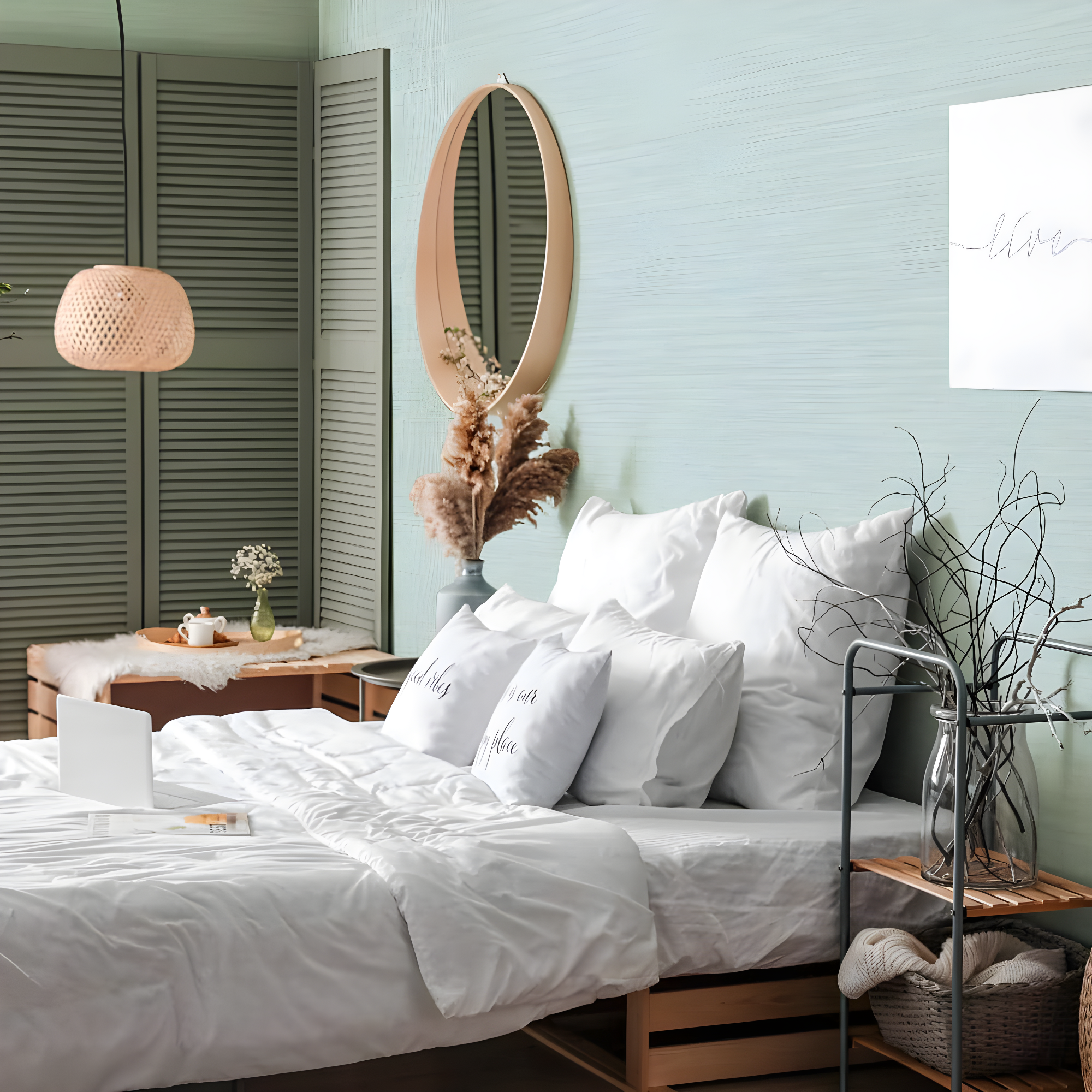 Tempaper & Co.® Faux Horizontal Grasscloth Removable Peel and Stick Wallpaper, Textured Seaglass, 28 sq. ft.: Vinyl, Prepasted