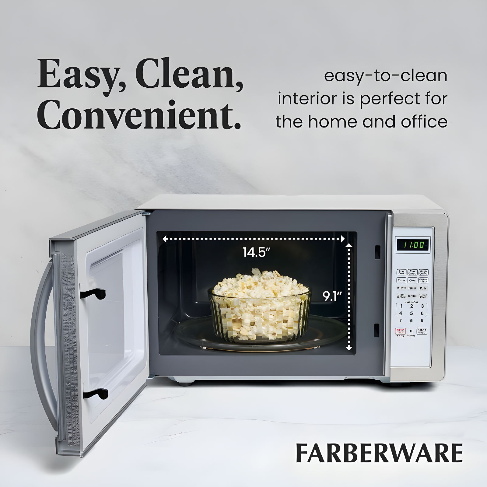 Farberware Farberware Classic Countertop Microwave Oven, 1.1 Cubic Feet cu. ft., 1000 watts, with Child Lock