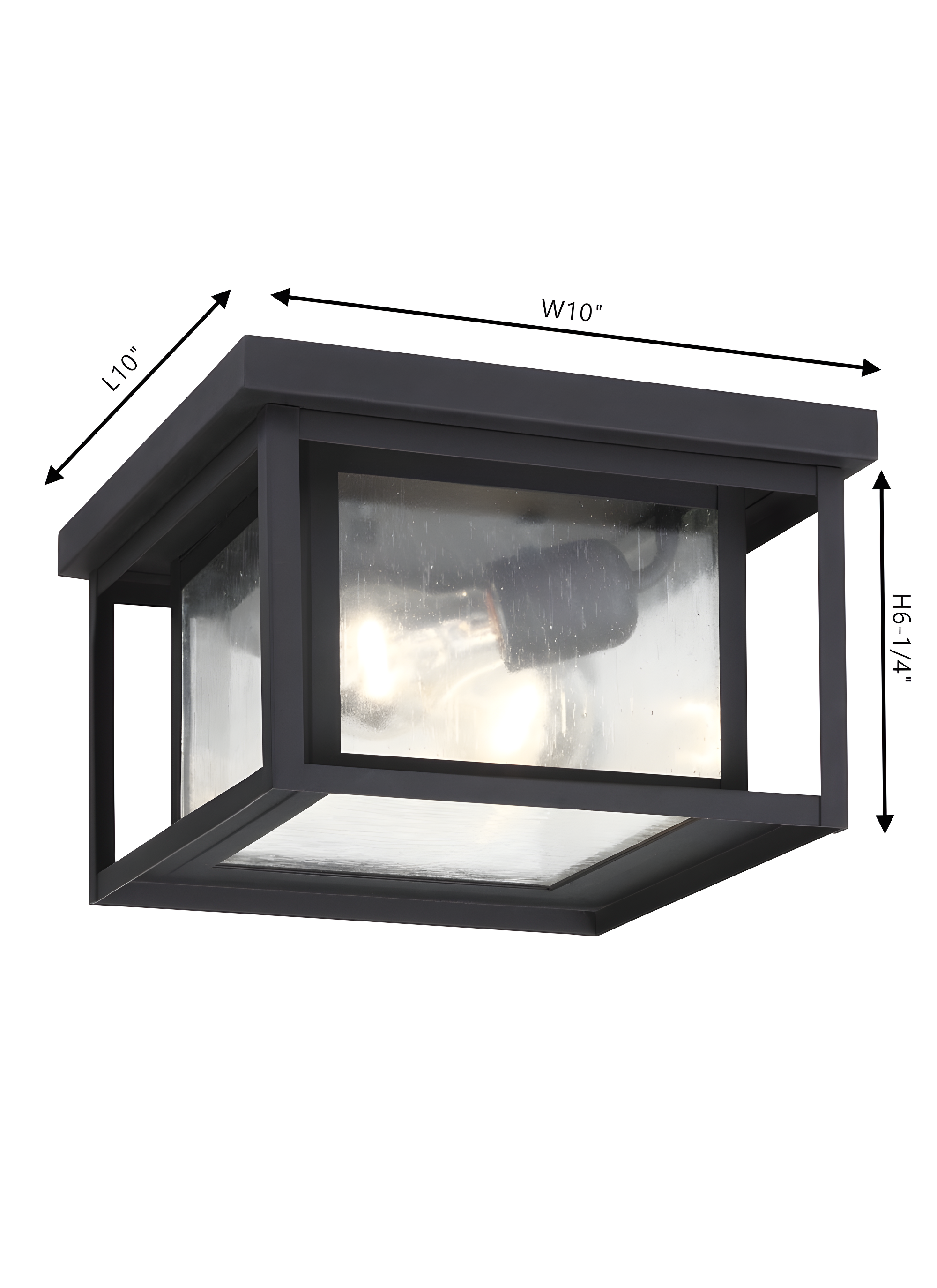 Vermont Seeded Square Outdoor Flush Mount