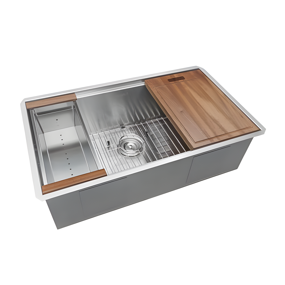 Ruvati RVH8303 Ruvati Workstation Undermount 16 Gauge Stainless Steel Kitchen Sink Single Bowl