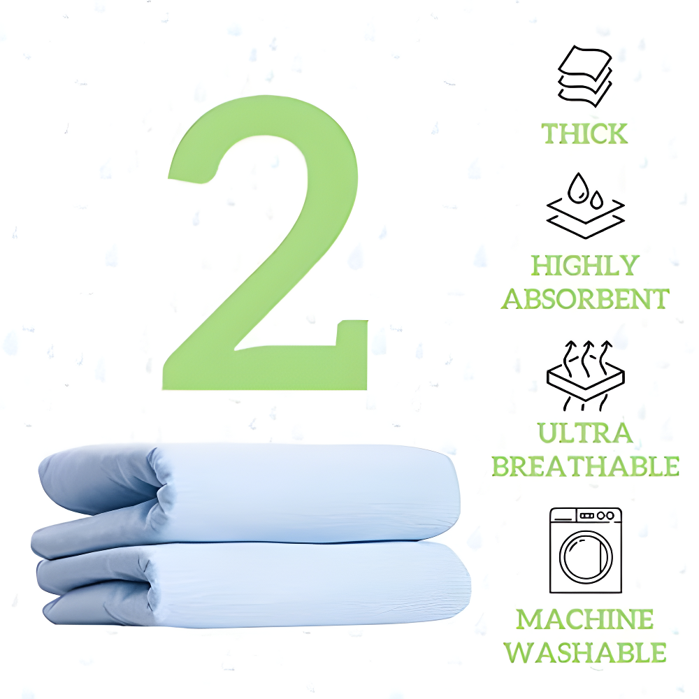 GREEN LIFESTYLE Washable Underpads 2 Pack - Large Bed Pads, 48" x 48", for use as Incontinence Bed Pads, Reusable Pet Pads, Great for Dogs, Cats, Bunny, Seniors Bed Pad (Pack of 2 - 48x48)