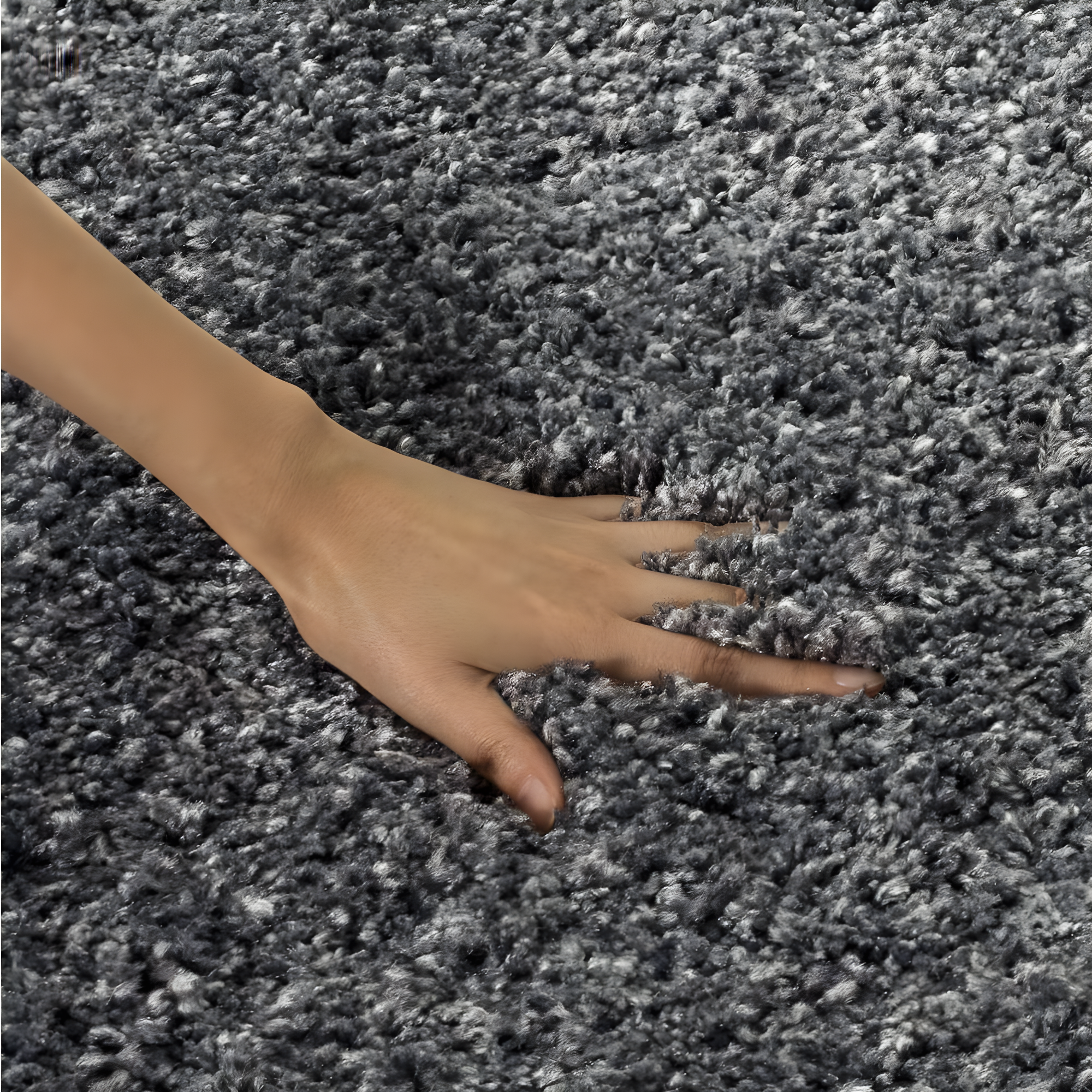 Shag SG151 Power Loomed Indoor Area Rug - Dark Grey - 4'x4' - Safavieh.