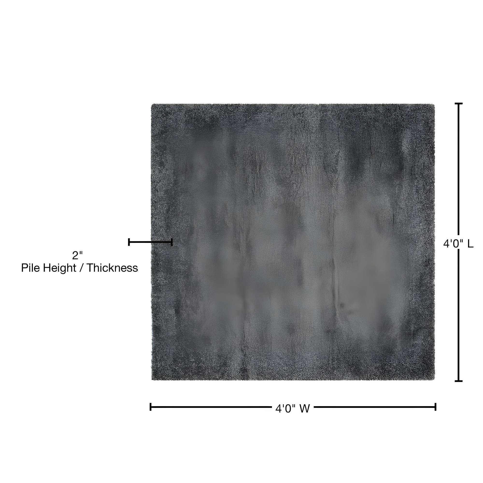 Shag SG151 Power Loomed Indoor Area Rug - Dark Grey - 4'x4' - Safavieh.