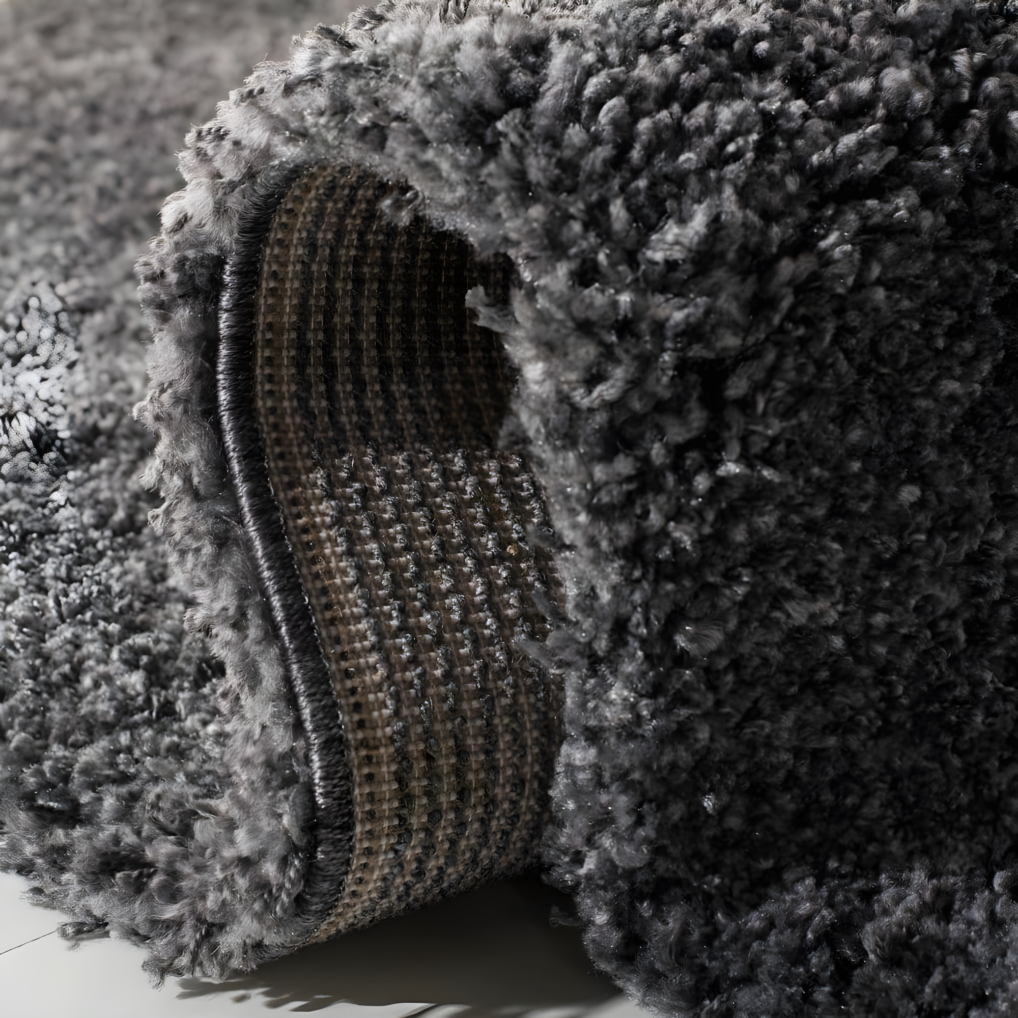 Shag SG151 Power Loomed Indoor Area Rug - Dark Grey - 4'x4' - Safavieh.