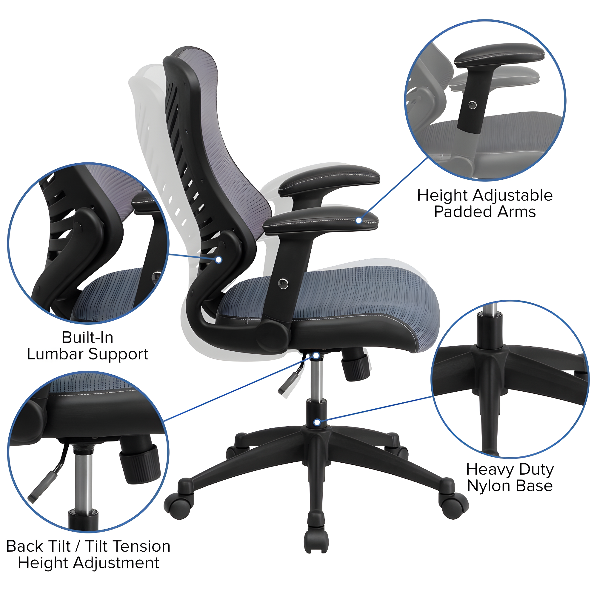 Siwar High-Back Designer Ergonomic Office Chair with Adjustable Armrests