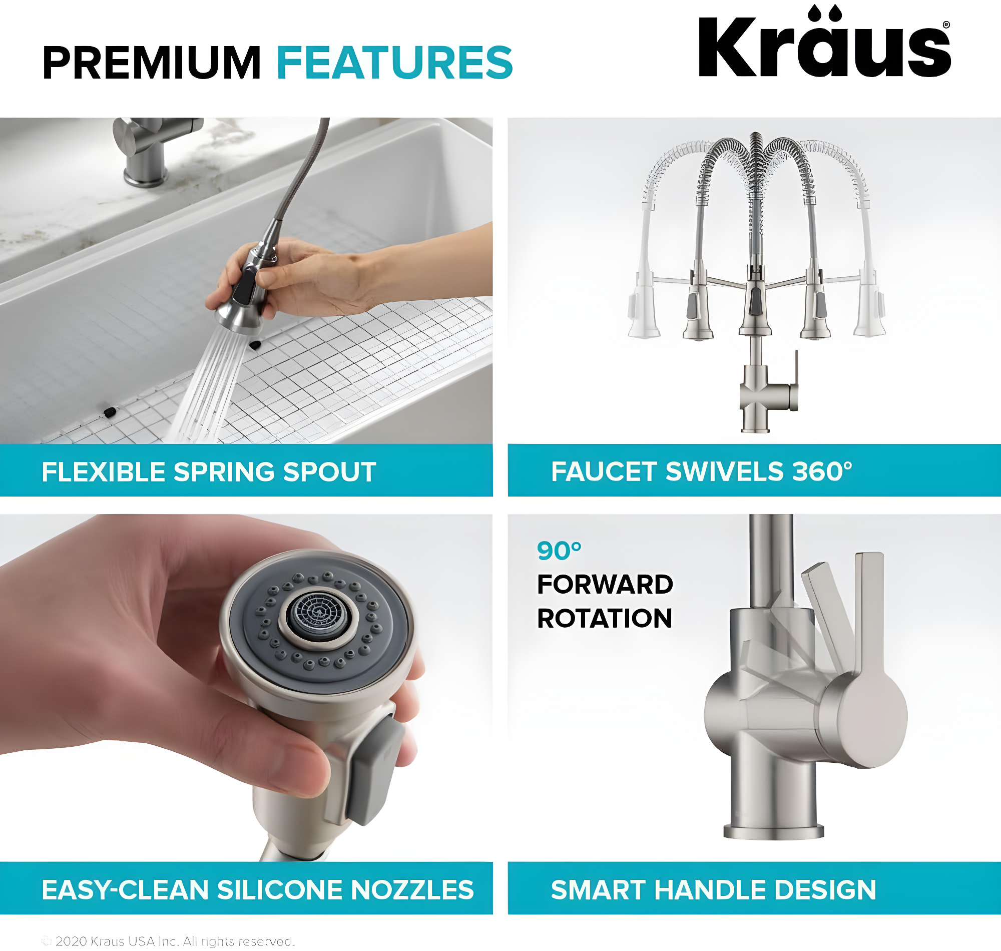 KRAUS Britt Commercial Style Single Handle Pull Down Kitchen Faucet