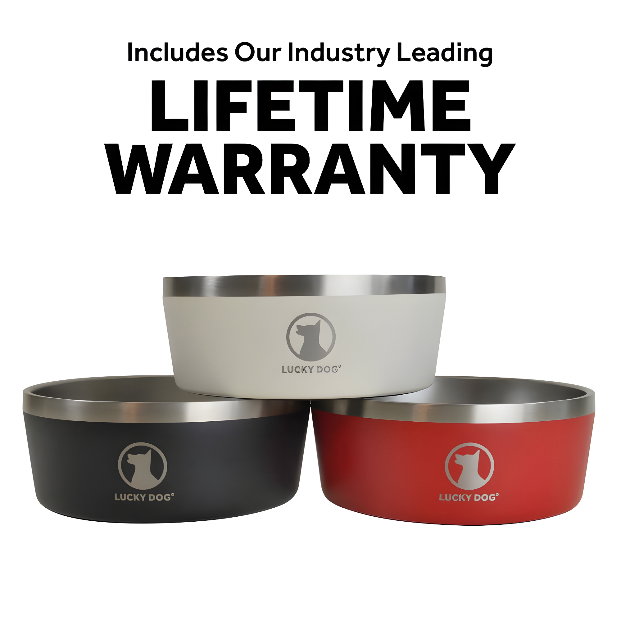 Lucky Dog Lucky Dog INDULGE 5 Double Wall Stainless Steel Dog Bowl