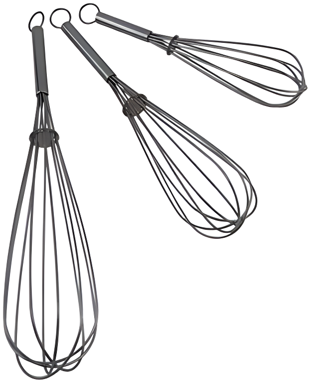 3Pcs Stainless Steel Whisks 8"+10"+12" Kitchen Whisk Set Kitchen Utensils Wire Whisk Balloon Whisk Set for Blending Whisking Beating and Stirring