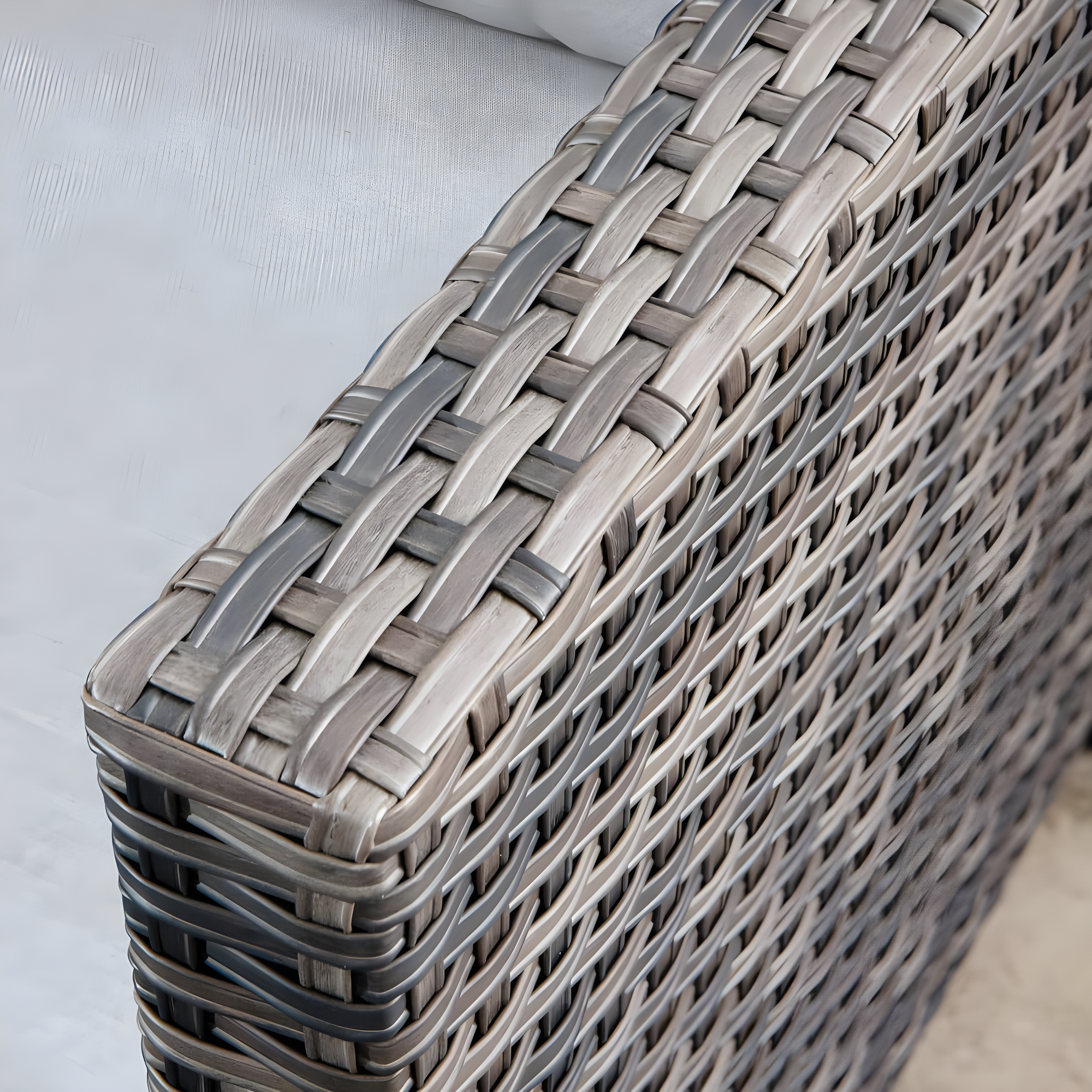 Ovios 5 Pieces Outdoor Patio Furniture Set Wicker Rattan Outdoor Conversation Comfortable Sectional Sofa with Steel Frame, Grey