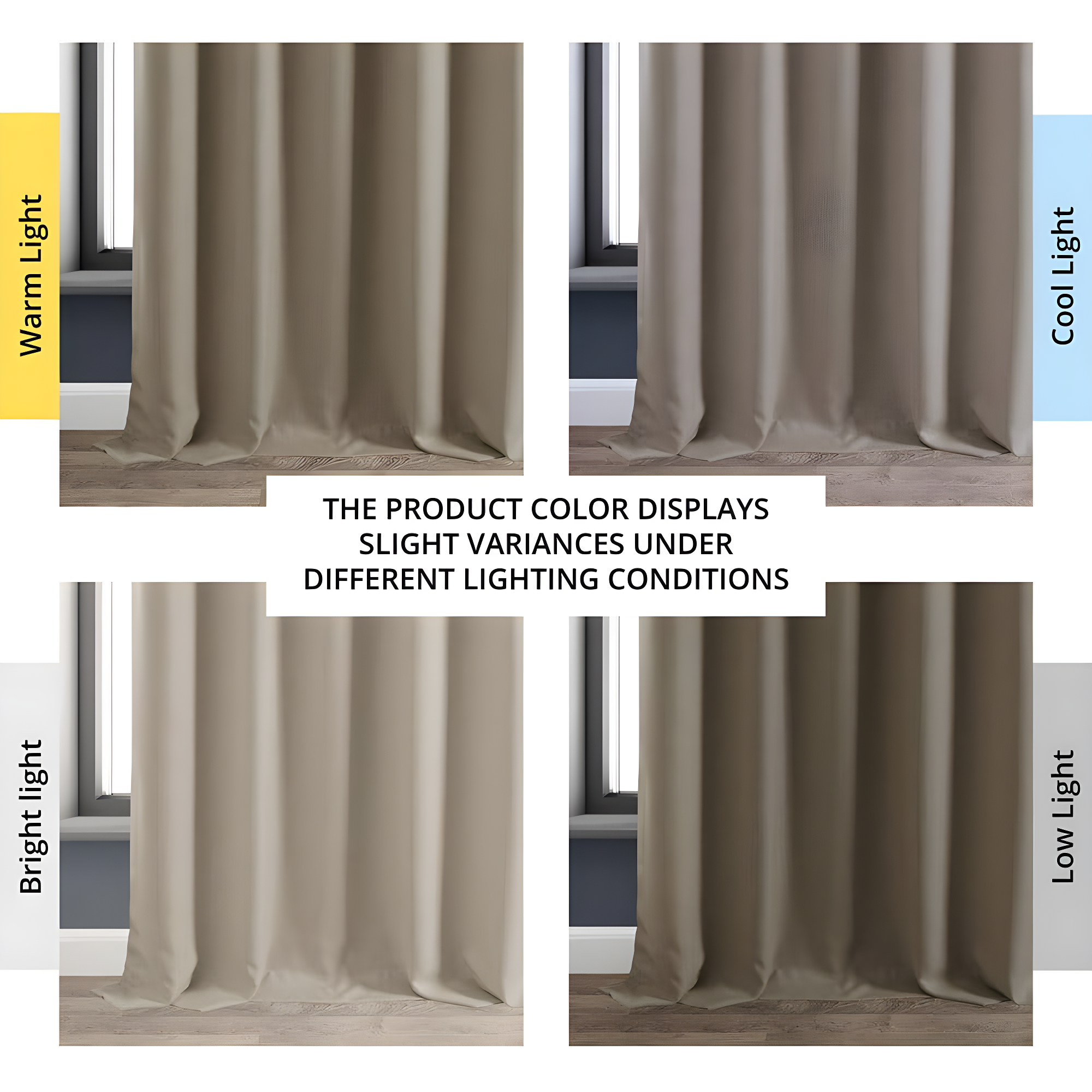 Signature Safari Tan Faux Linen Blackout Curtain (1 Panel), Safari Tan, 50W X 96L