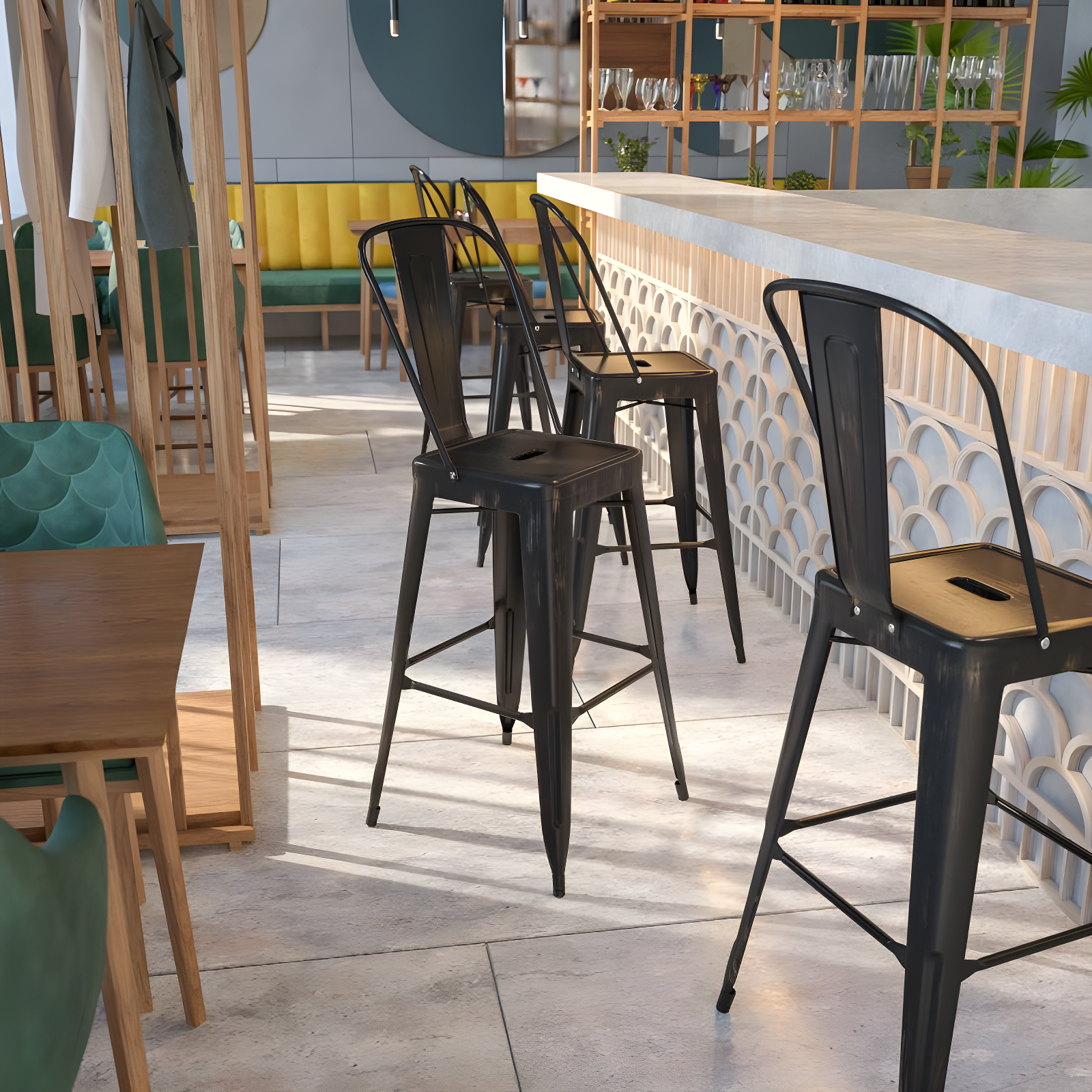 Flash Furniture Metal Outdoor Stool