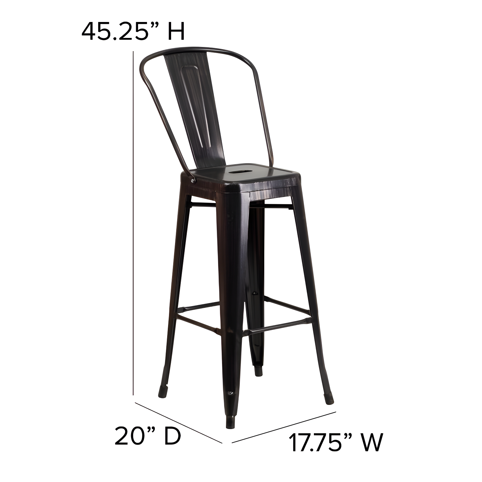 Flash Furniture Metal Outdoor Stool