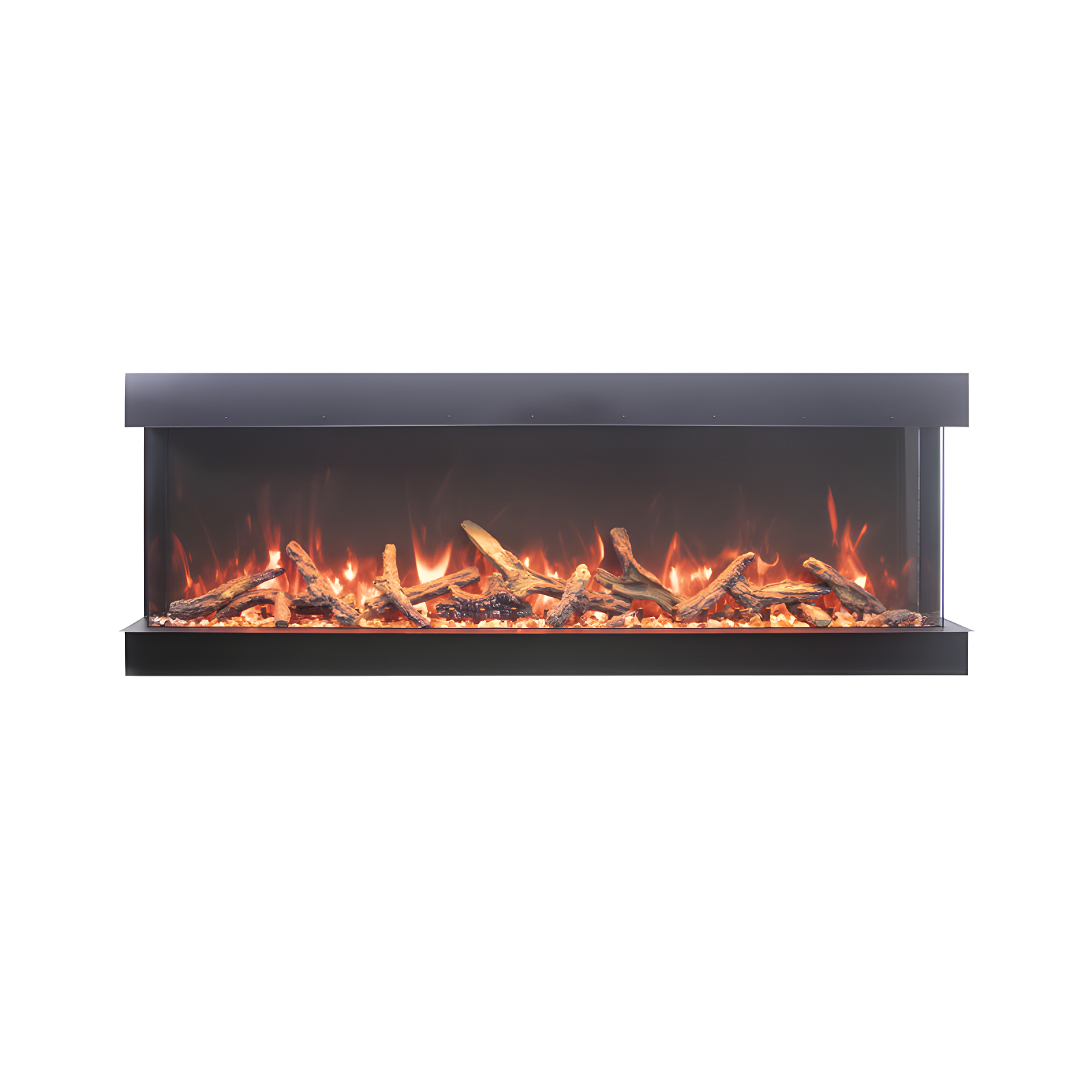 Amantii 72-TRU-VIEW-XL XT – 72″ Wide X 22″ In Height –3 Sided Glass / Indoor Or Outdoor Electric Fireplace