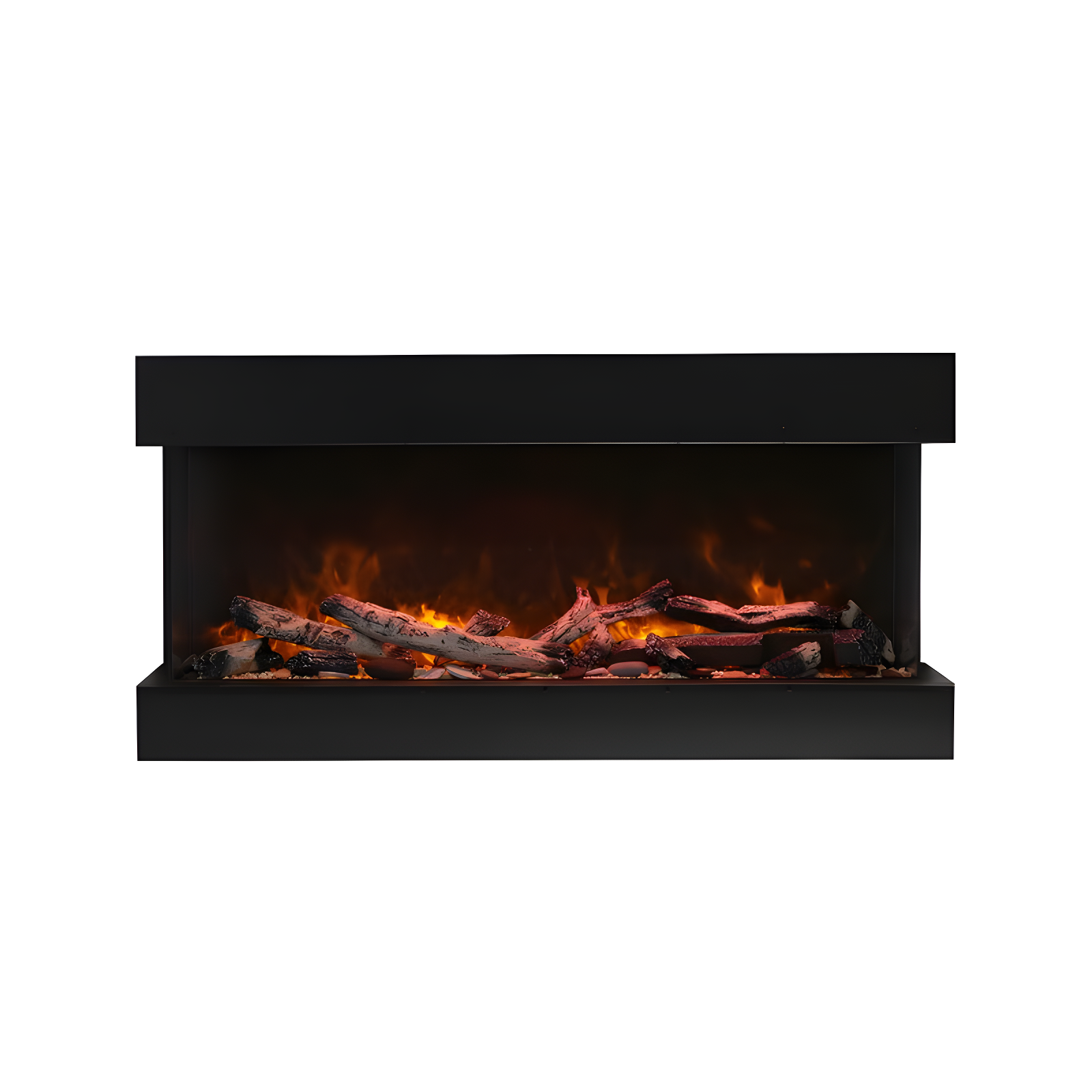 Amantii 72-TRU-VIEW-XL XT – 72″ Wide X 22″ In Height –3 Sided Glass / Indoor Or Outdoor Electric Fireplace