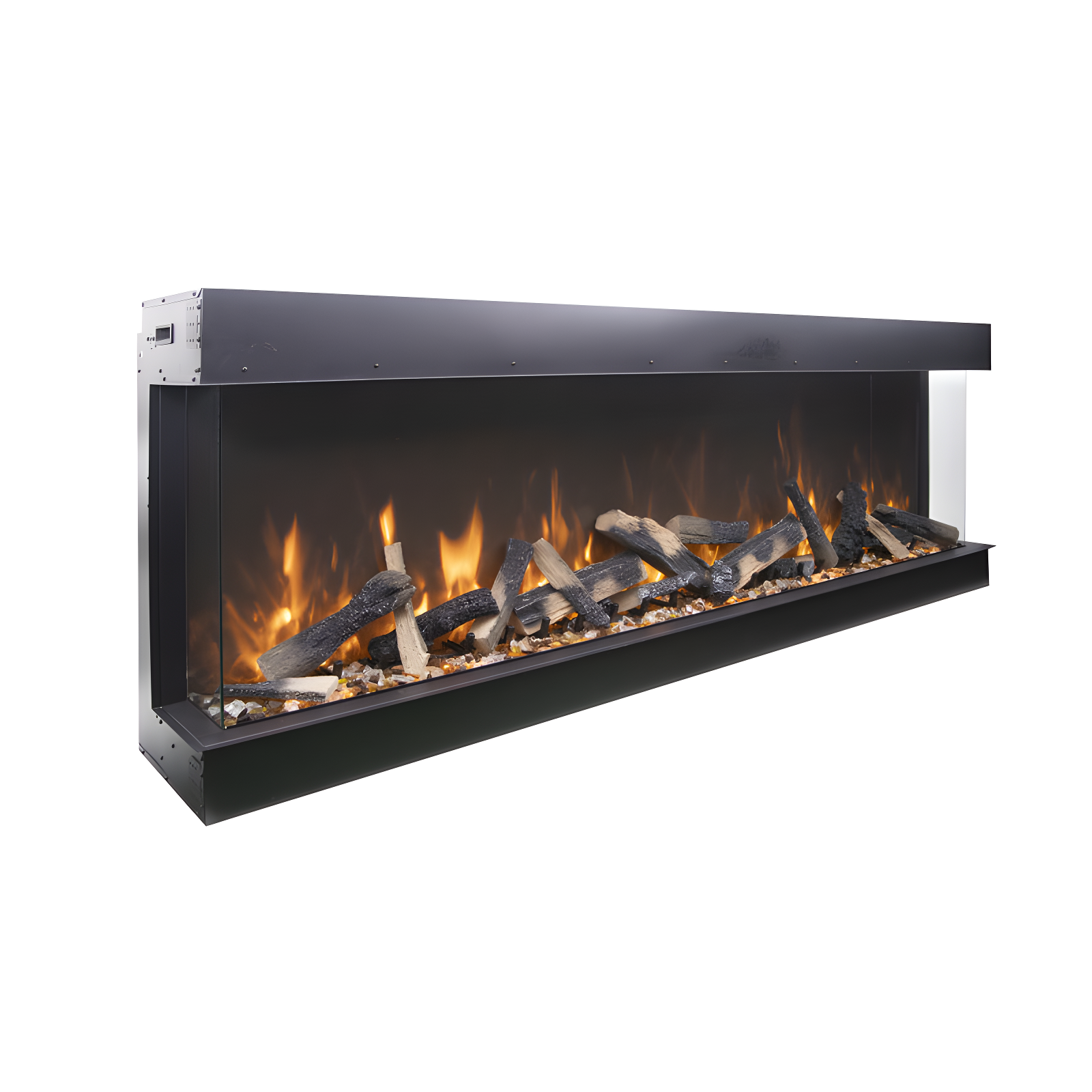 Amantii 72-TRU-VIEW-XL XT – 72″ Wide X 22″ In Height –3 Sided Glass / Indoor Or Outdoor Electric Fireplace