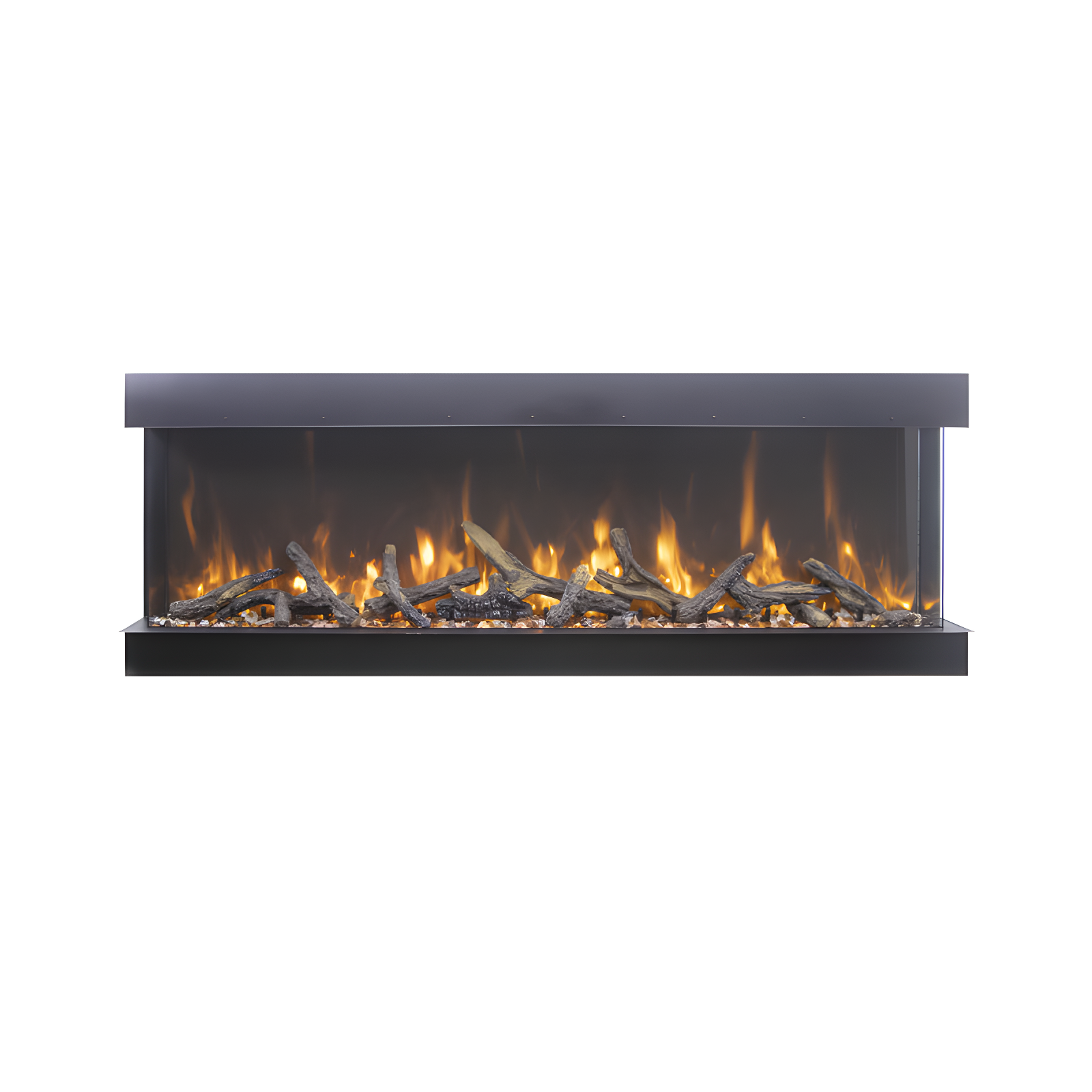 Amantii 72-TRU-VIEW-XL XT – 72″ Wide X 22″ In Height –3 Sided Glass / Indoor Or Outdoor Electric Fireplace