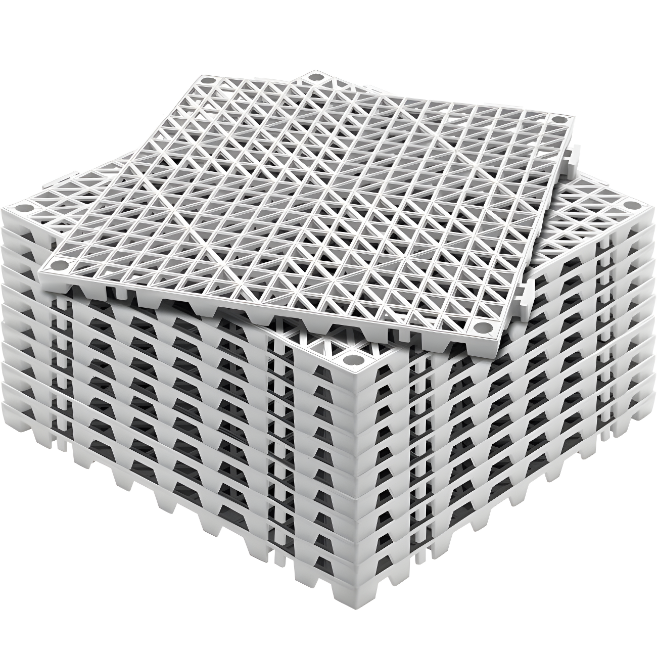 VEVOR 12'' W x 12'' L Garage Flooring Drain Tiles (Set of 12)
