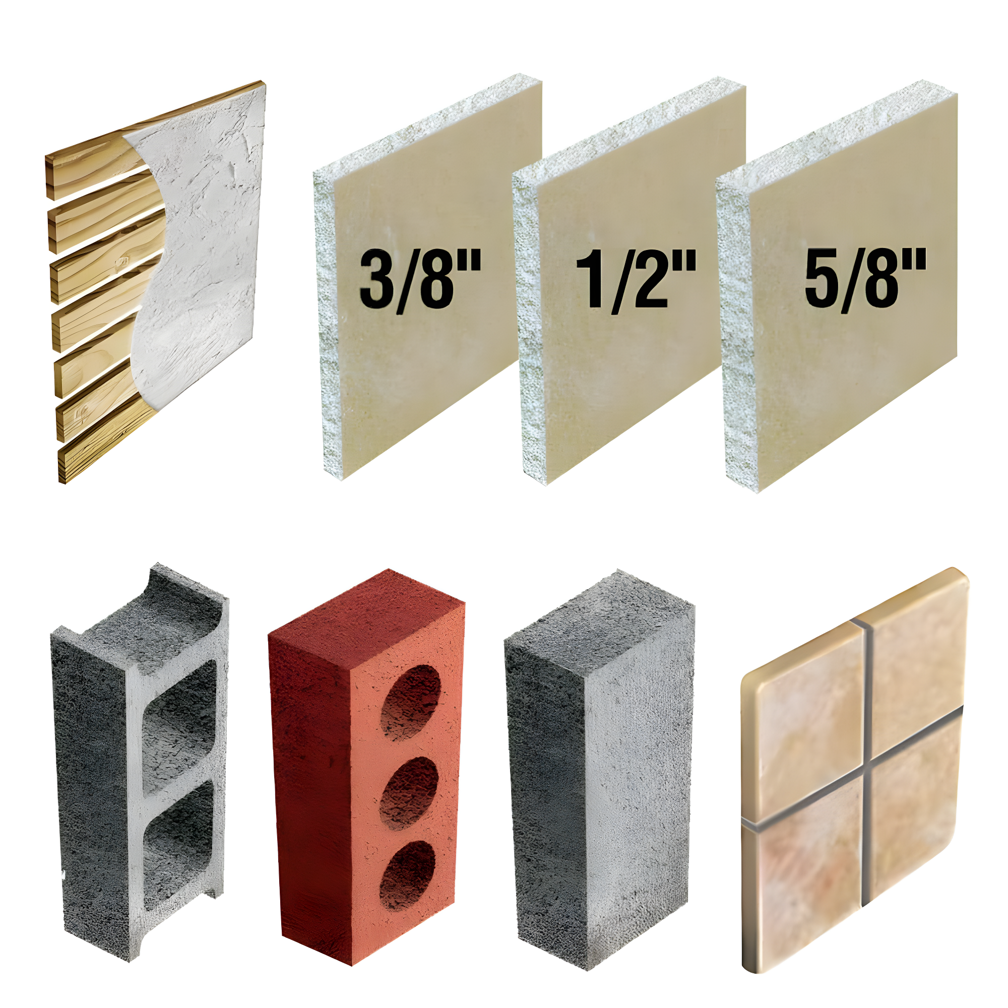 Gray Ribbed Plastic Wall Anchors with Screws - 100 Pack