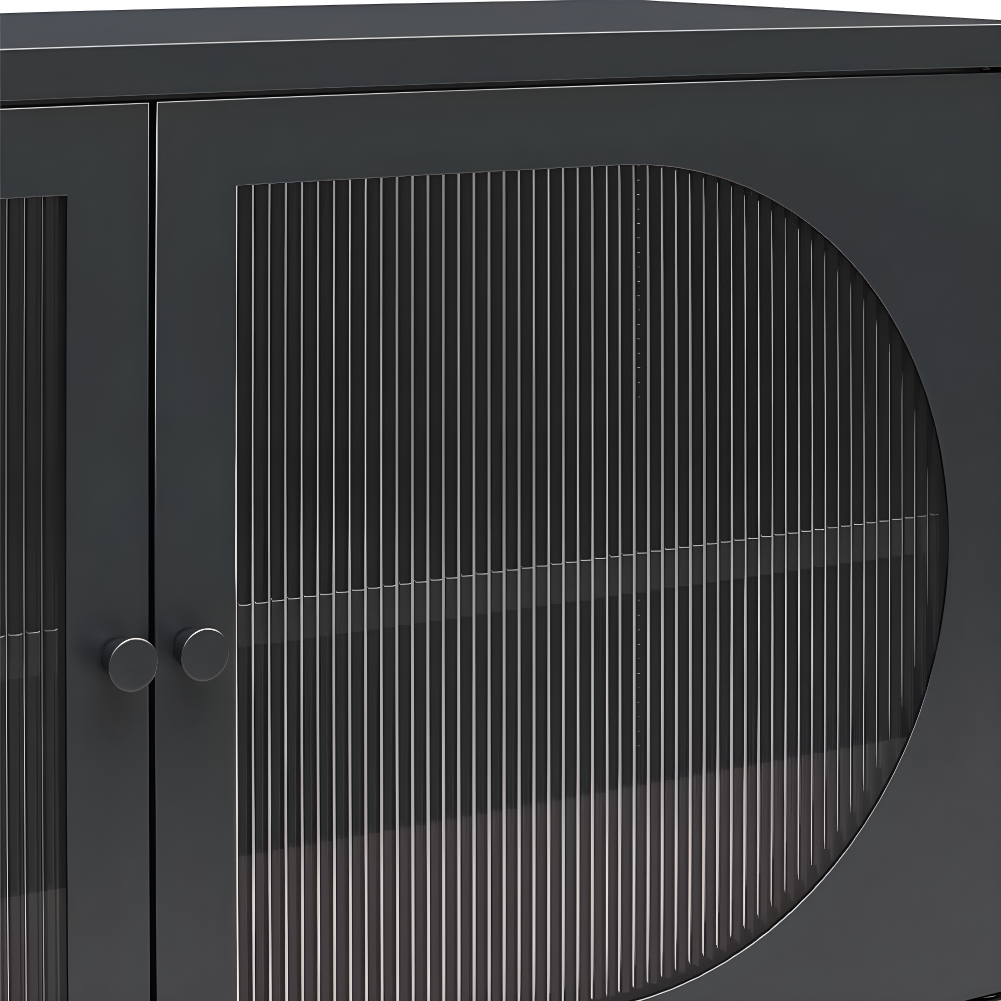 Luna 25.2'' Tall Accent Cabinet with Fluted Glass