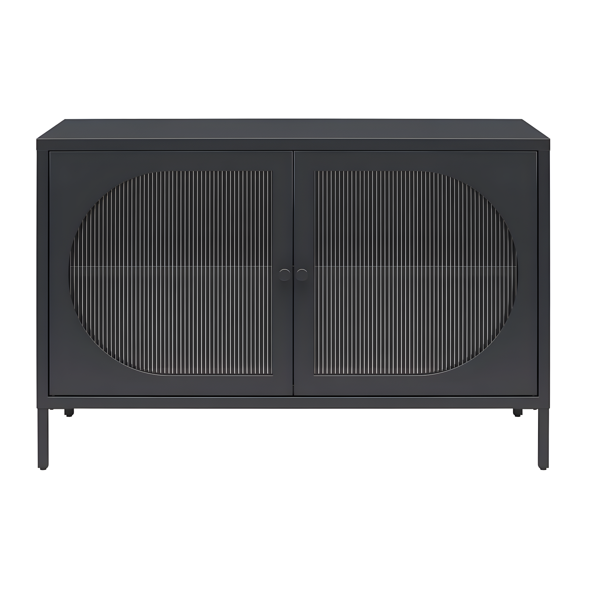Luna 25.2'' Tall Accent Cabinet with Fluted Glass