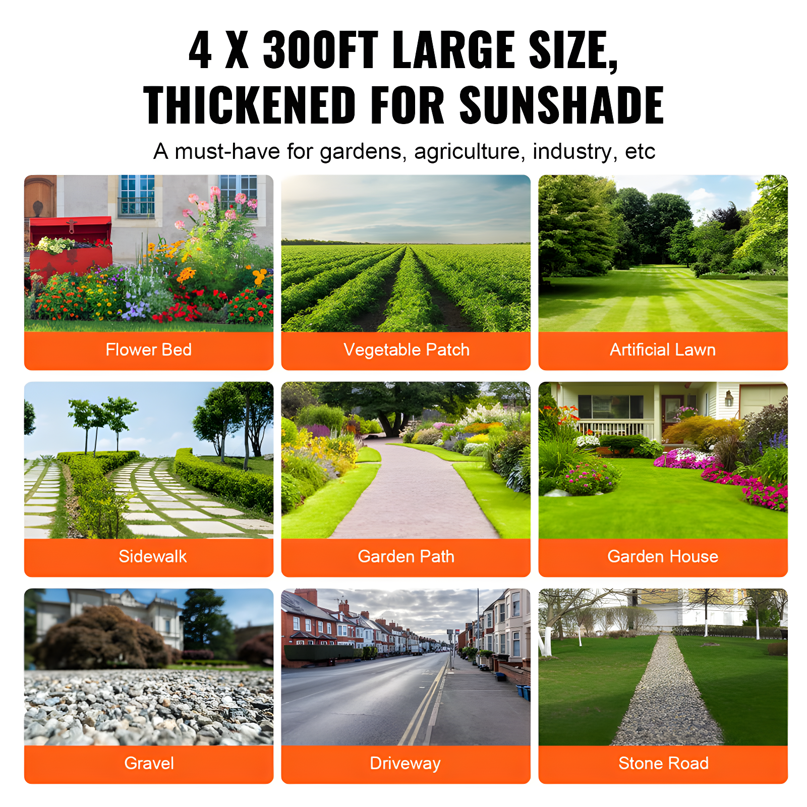VEVOR VEVOR Landscape Fabric Garden Weed Barrier Driveway Fabric