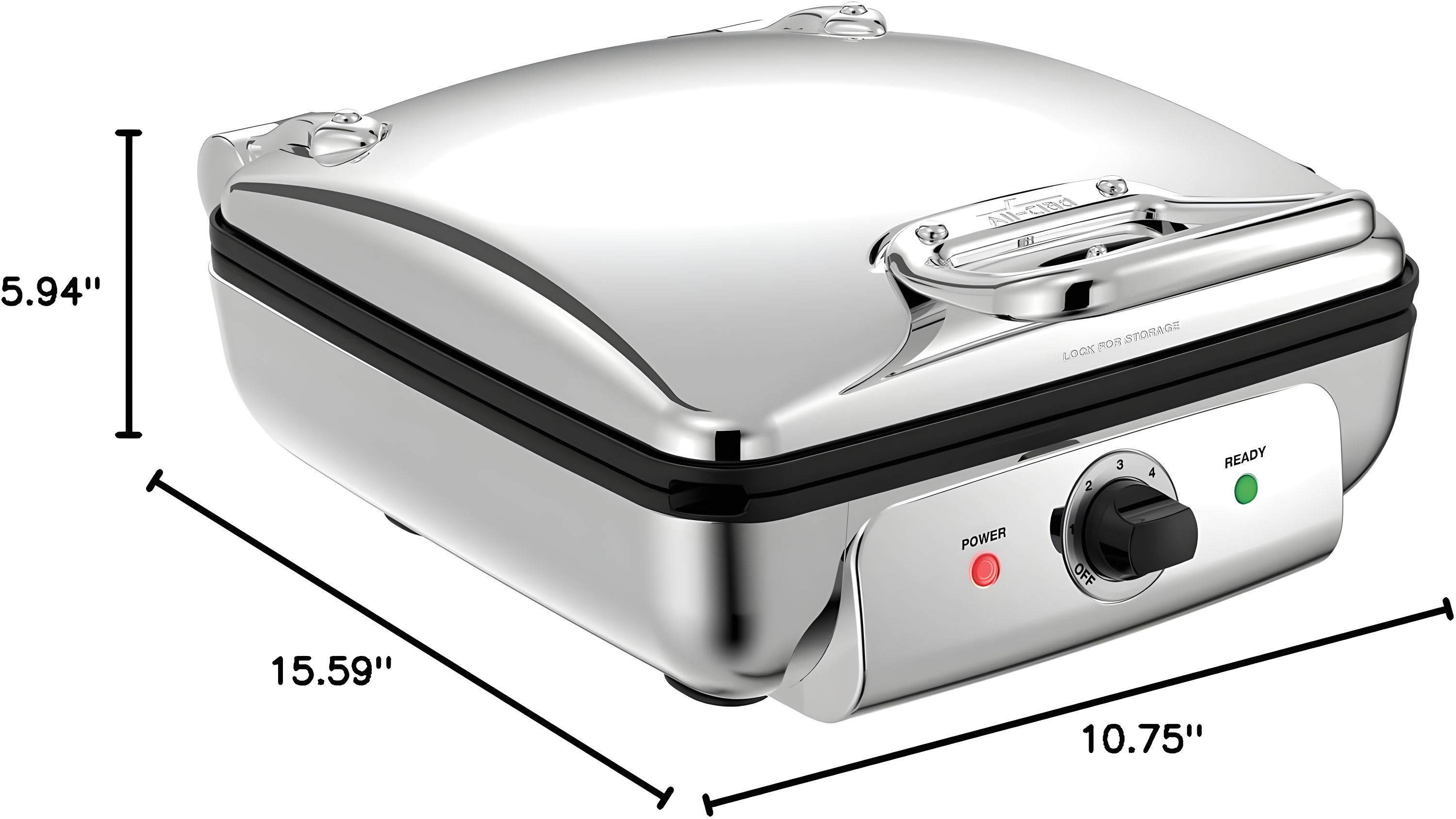 All-Clad ® 4-Slice Stainless Steel Waffle Maker with Removable Plates