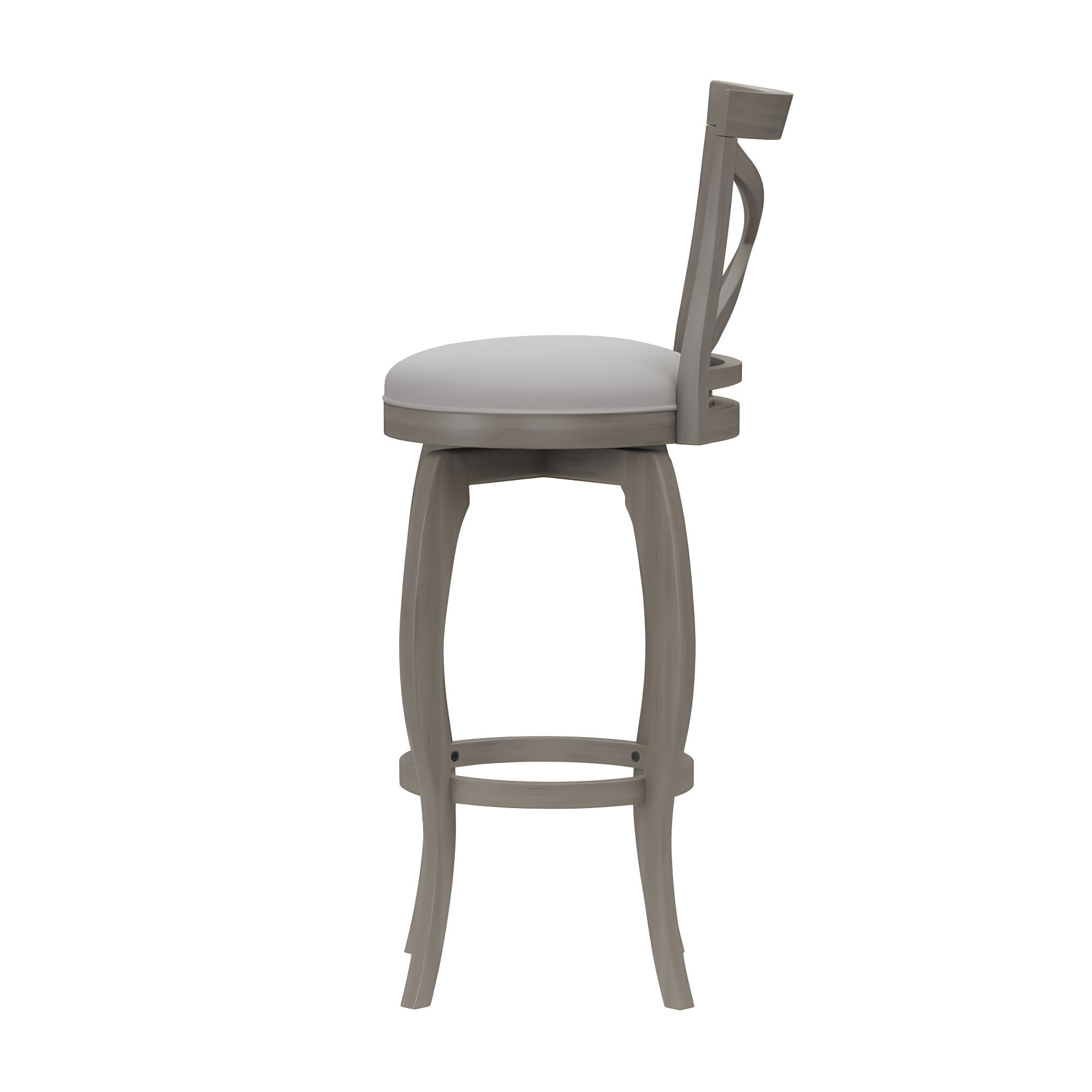 Hillsdale Ellendale 44.5" Fabric Contemporary Bar Stool in Aged Gray/Fog Gray